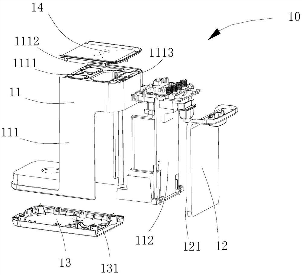 Drainage structure and drinking equipment