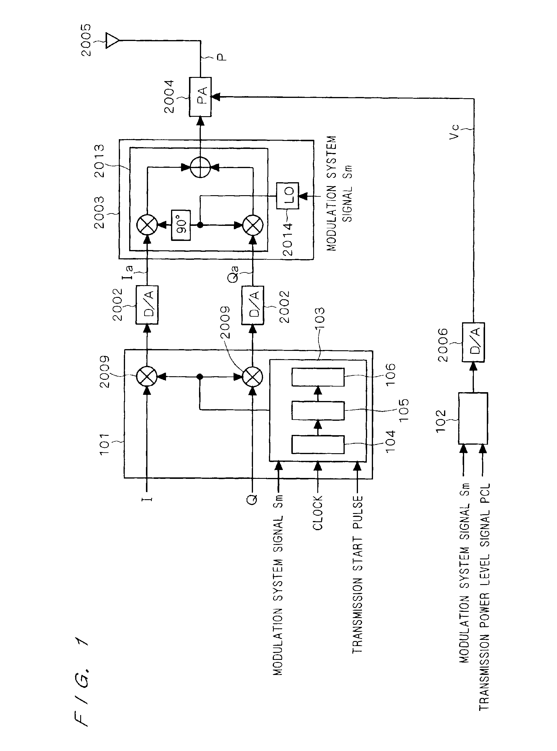 Transmission output power control device for use in a burst transmitter and control method