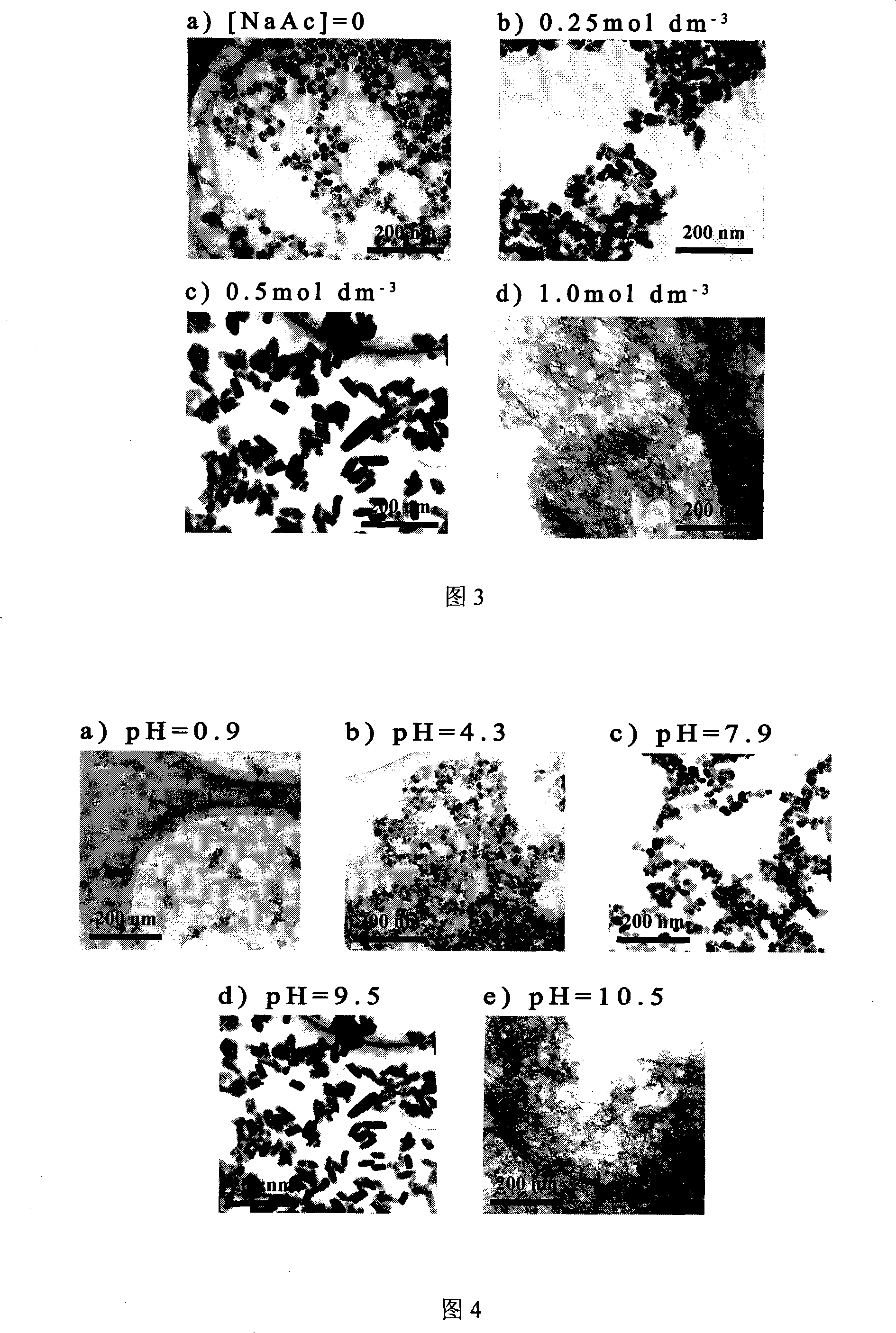 Method for controlling nano-anatase TiO* feature with NaAc as additive agent