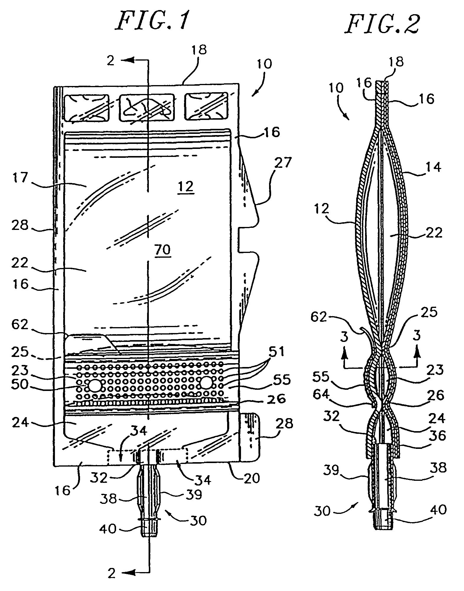Flexible multi-compartment container with peelable seals and method for making same