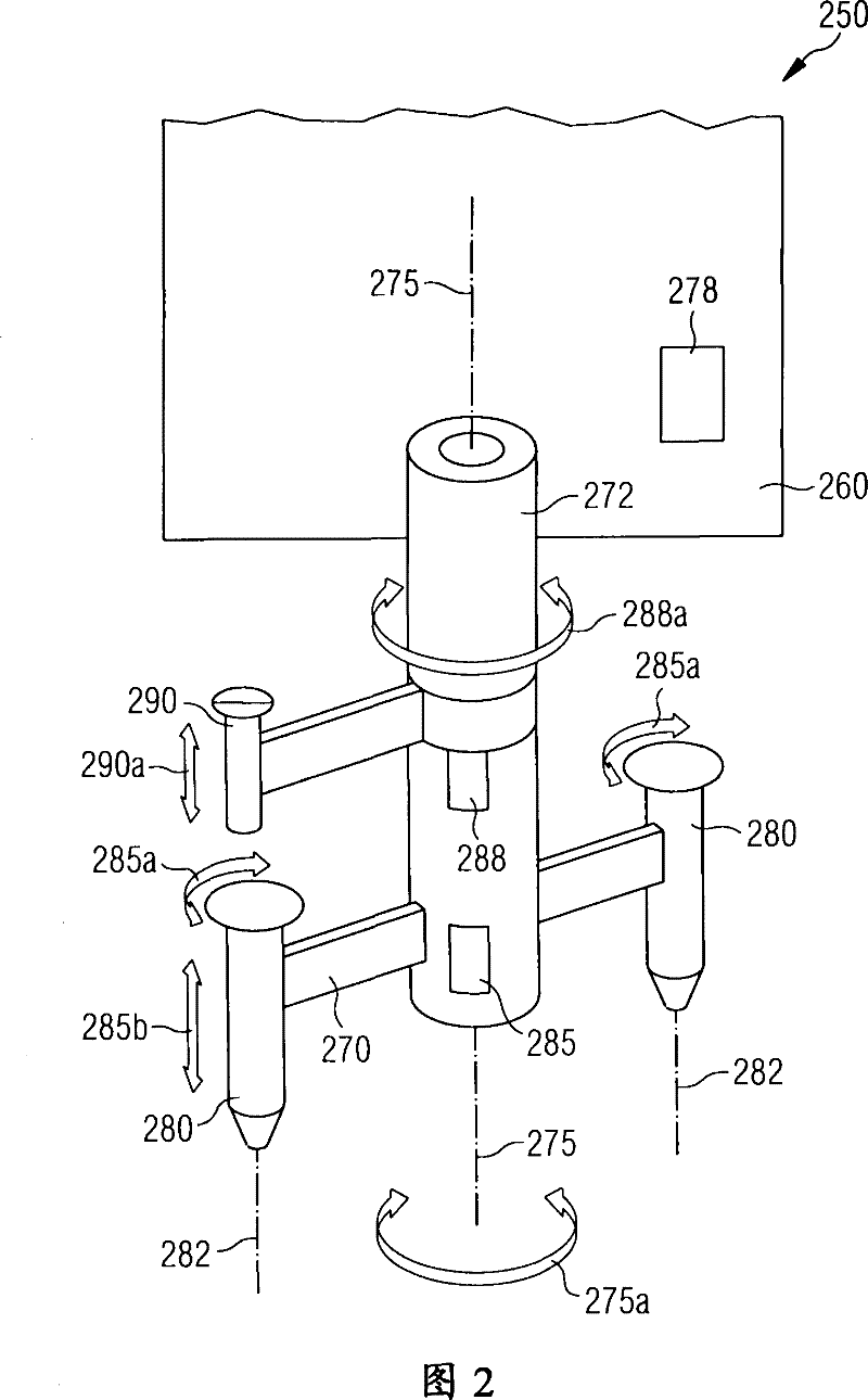 Multiple mounting head with collective rotary drive and adjustable lifting device for component holding devices