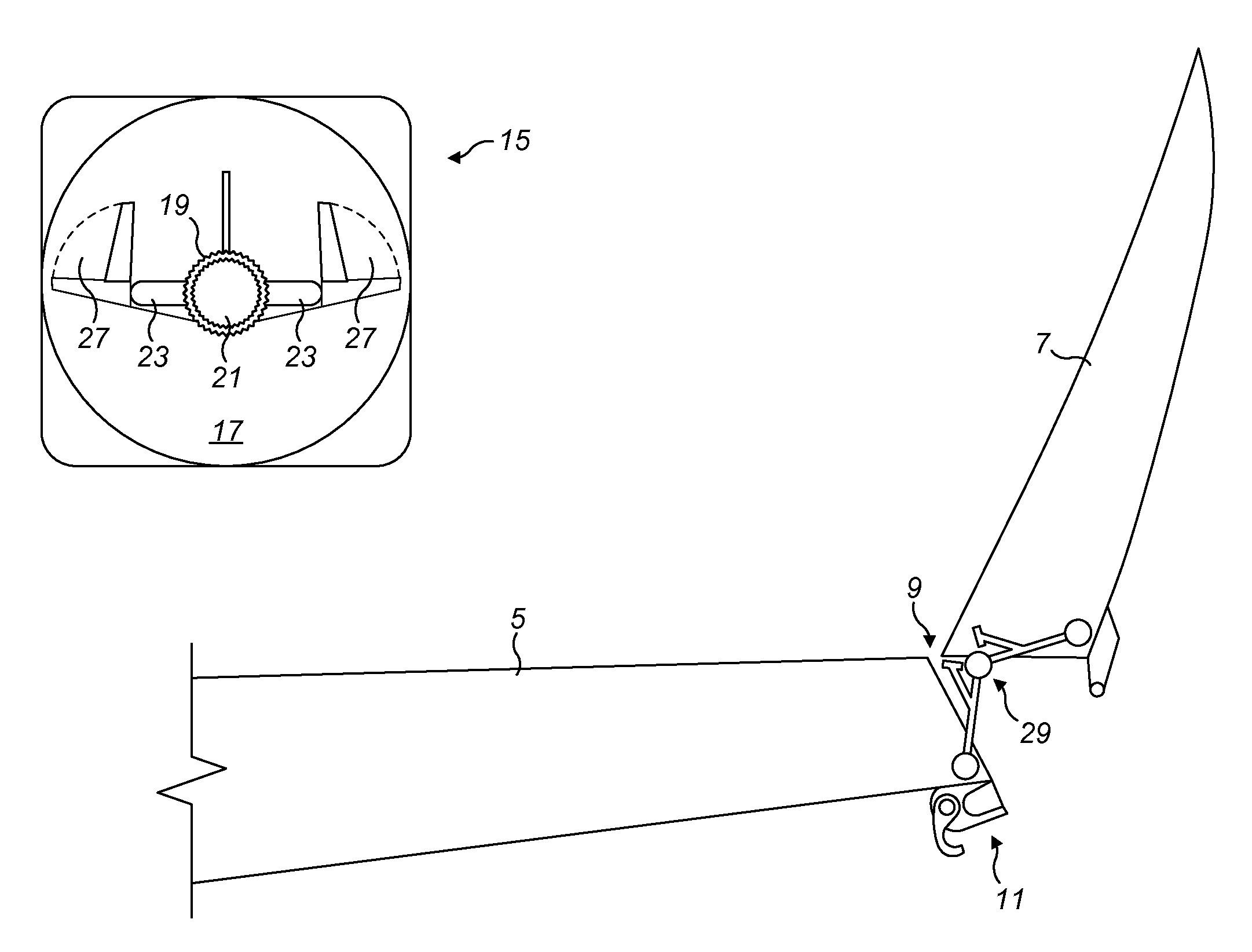 Interface for control of a foldable wing on an aircraft