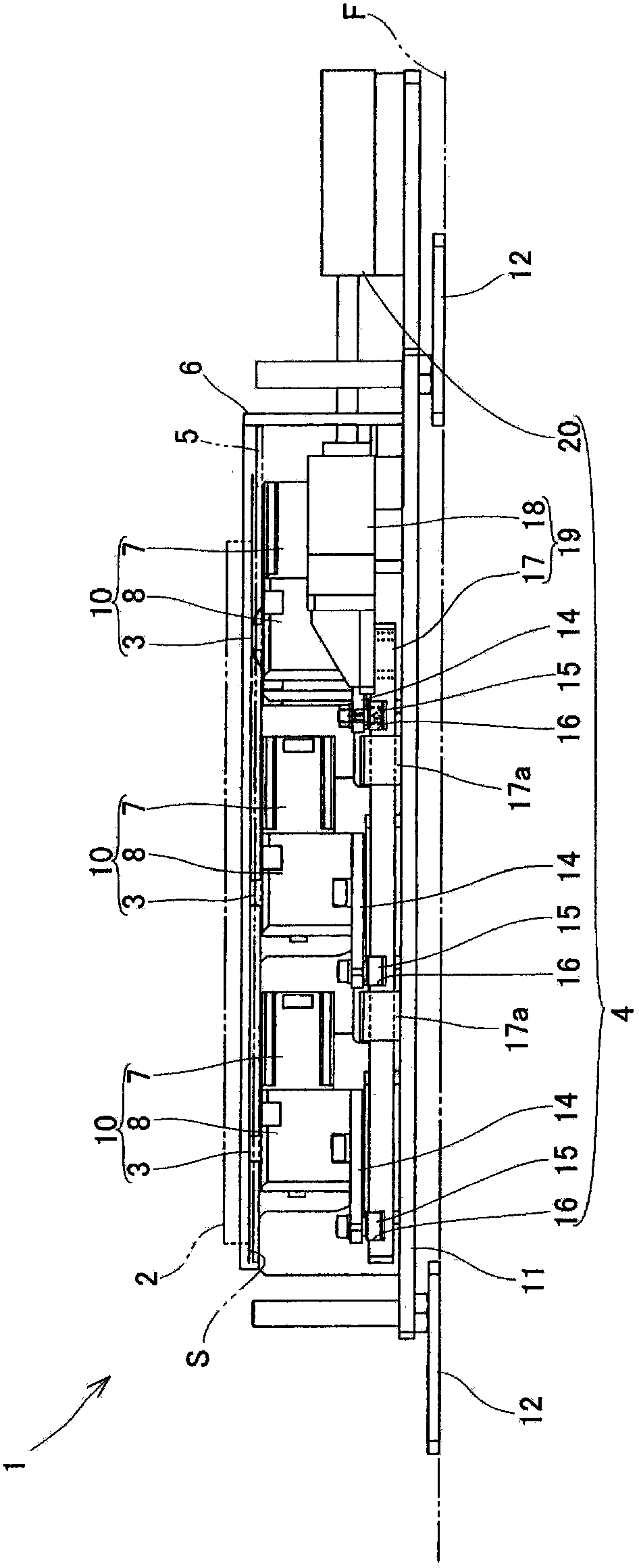 Direction changing device and transferring device