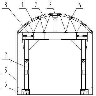 Multi-working condition template of tunnel lining trolley