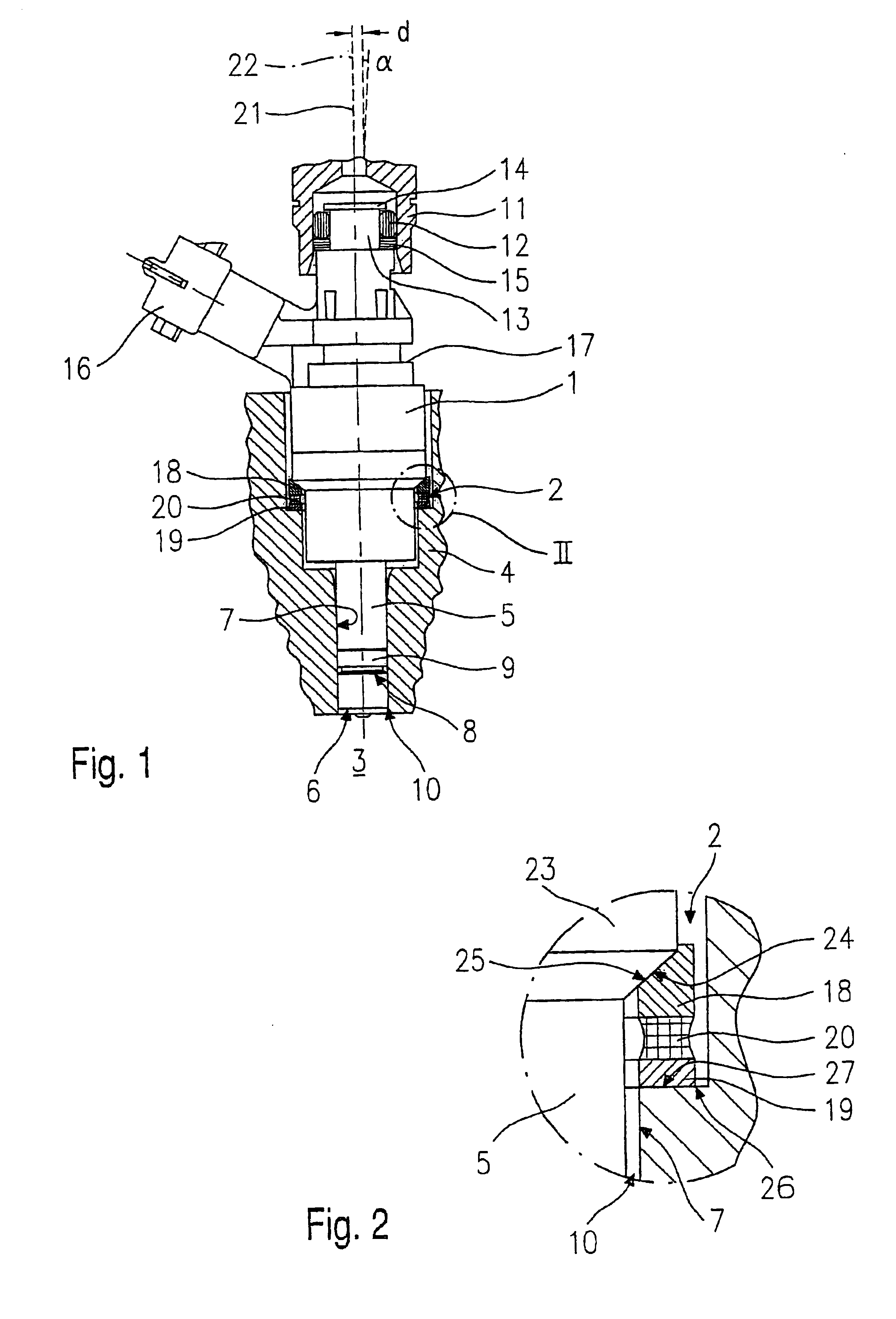 Compensating element for a fuel injector valve