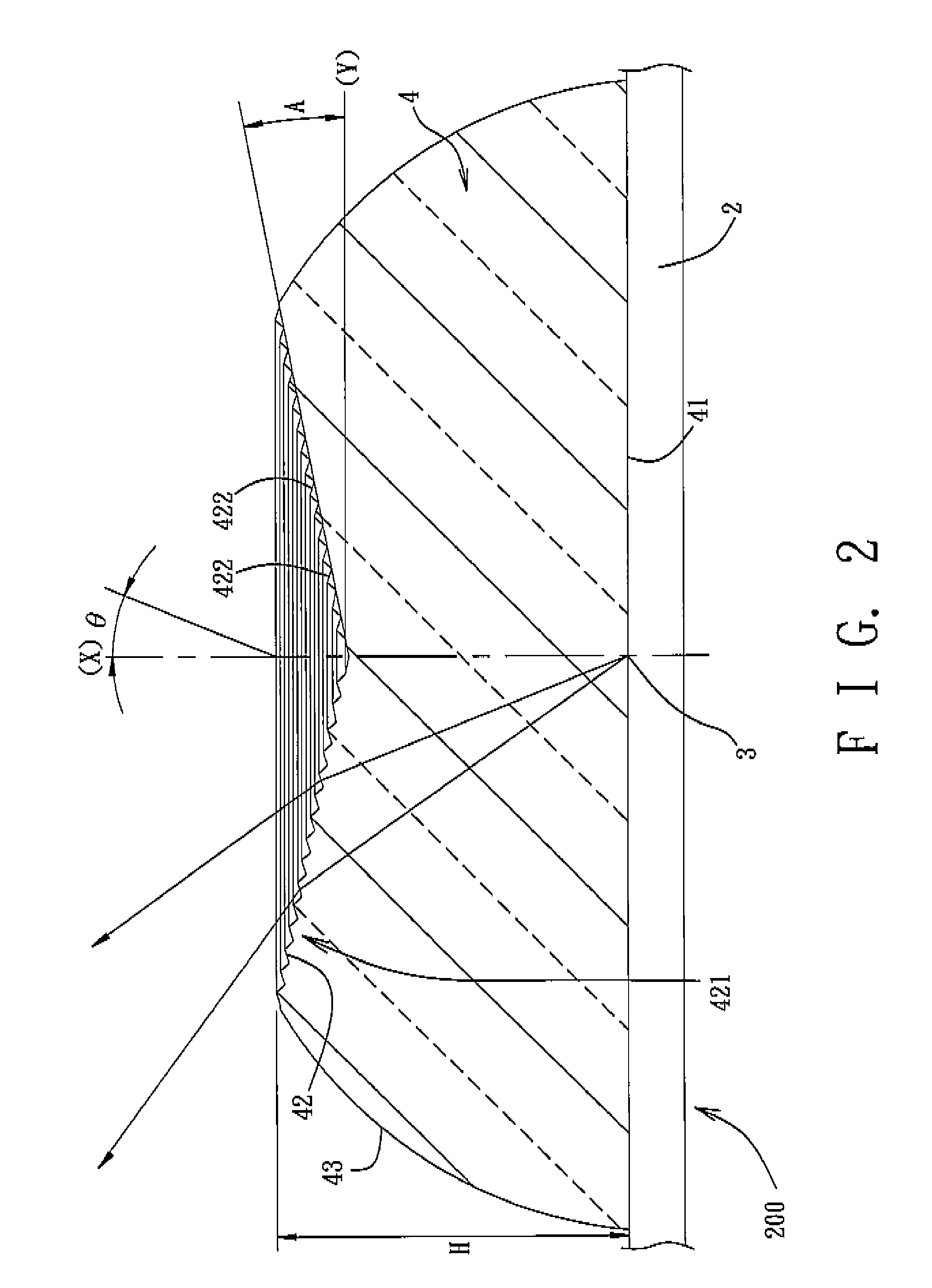 Lens for use with a light-emitting element and light source device including the lens