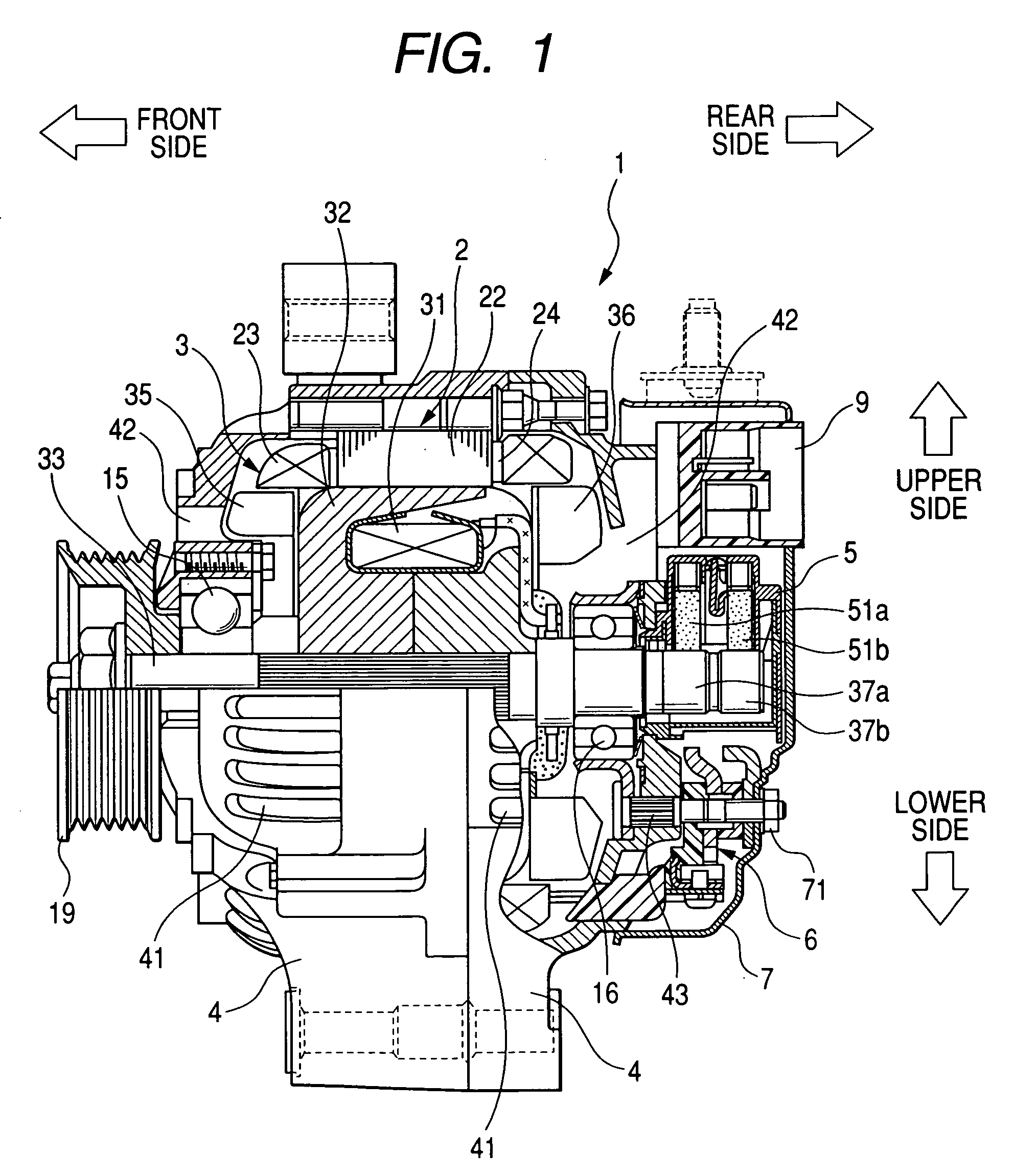 Brush apparatus for rotary electric machine