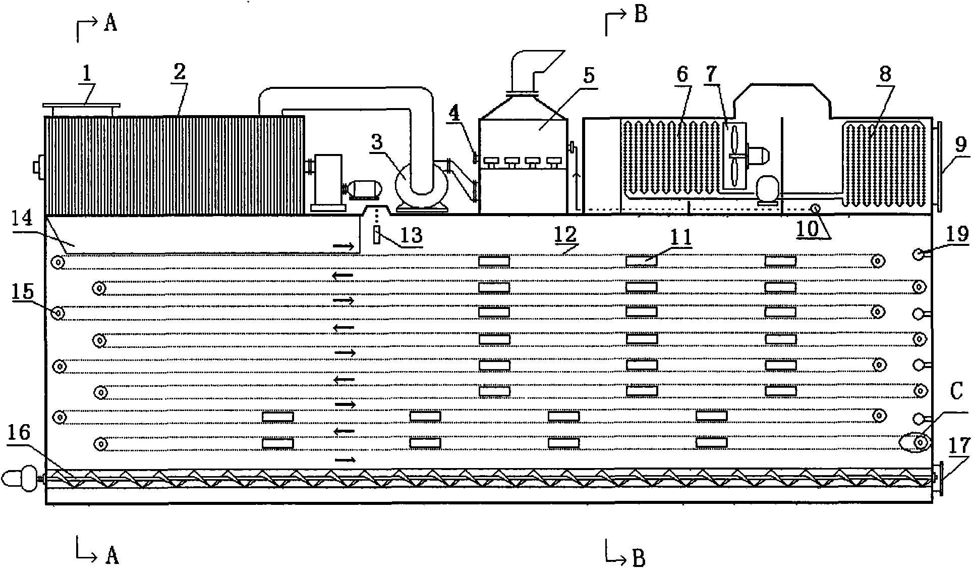 Method and device for sludge filter cake aerobic air drying