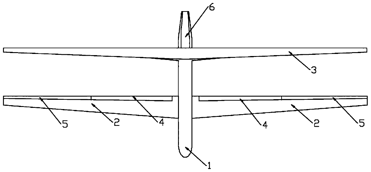 Aerodynamic layout of high-altitude long-endurance tandem wing aircraft with high rear wing and supporting tail