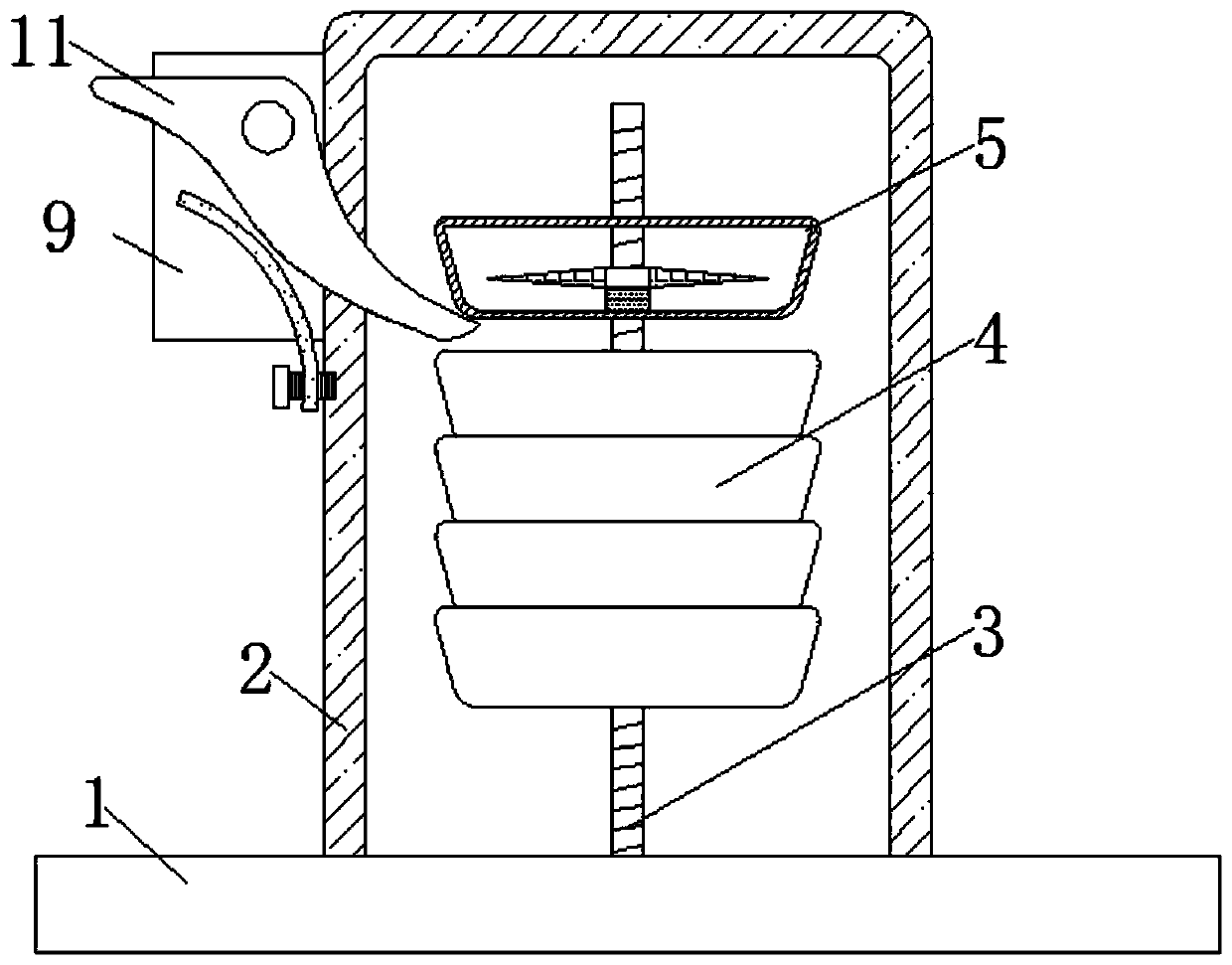 Flour quantitative extraction and anti-caking device for cooked wheaten food making