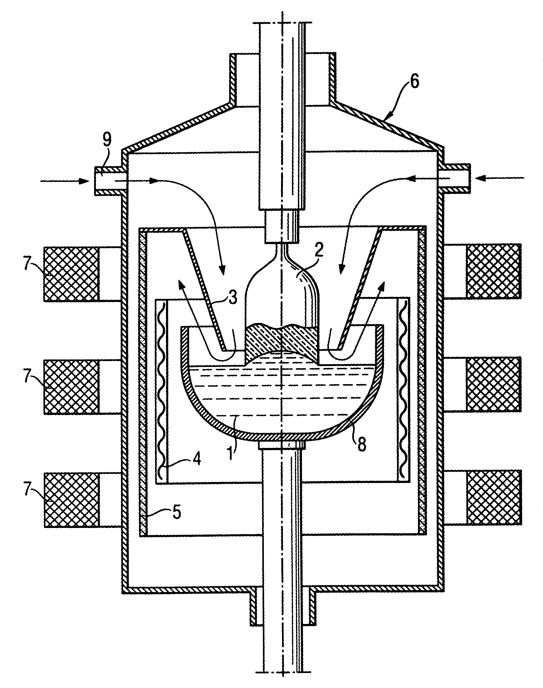 Process and apparatus for producing a silicon single crystal