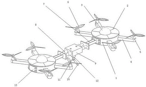 Double-body unmanned aerial vehicle for fire control and firefighting truck for unmanned aerial vehicle