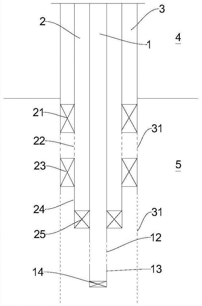 Fire flooding ignition method and its pipe string