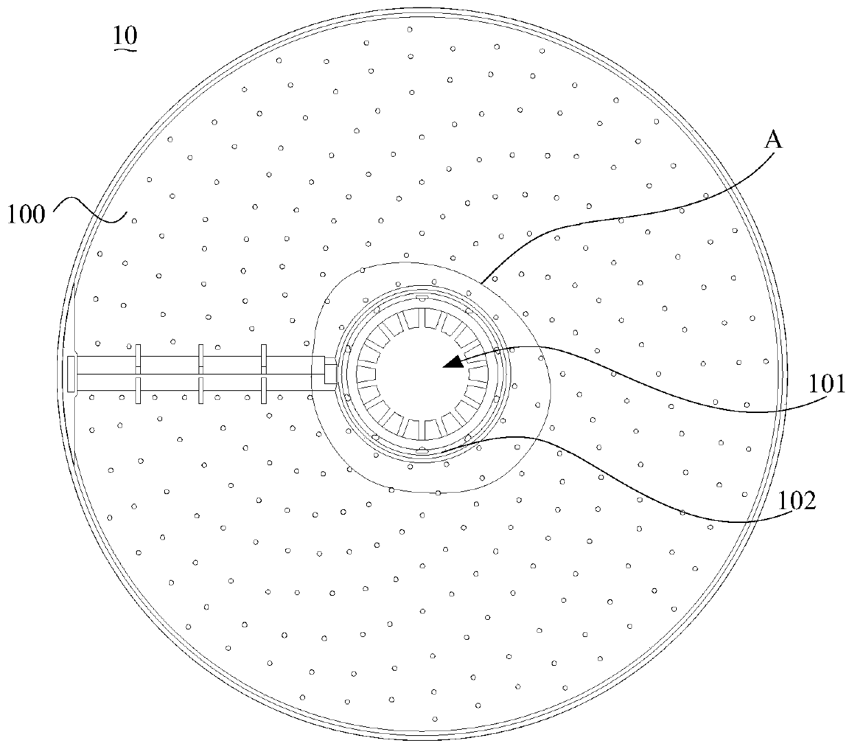 Flow guide disc, disc tube type membrane element and processing technology of flow guide disc and disc tube type membrane element