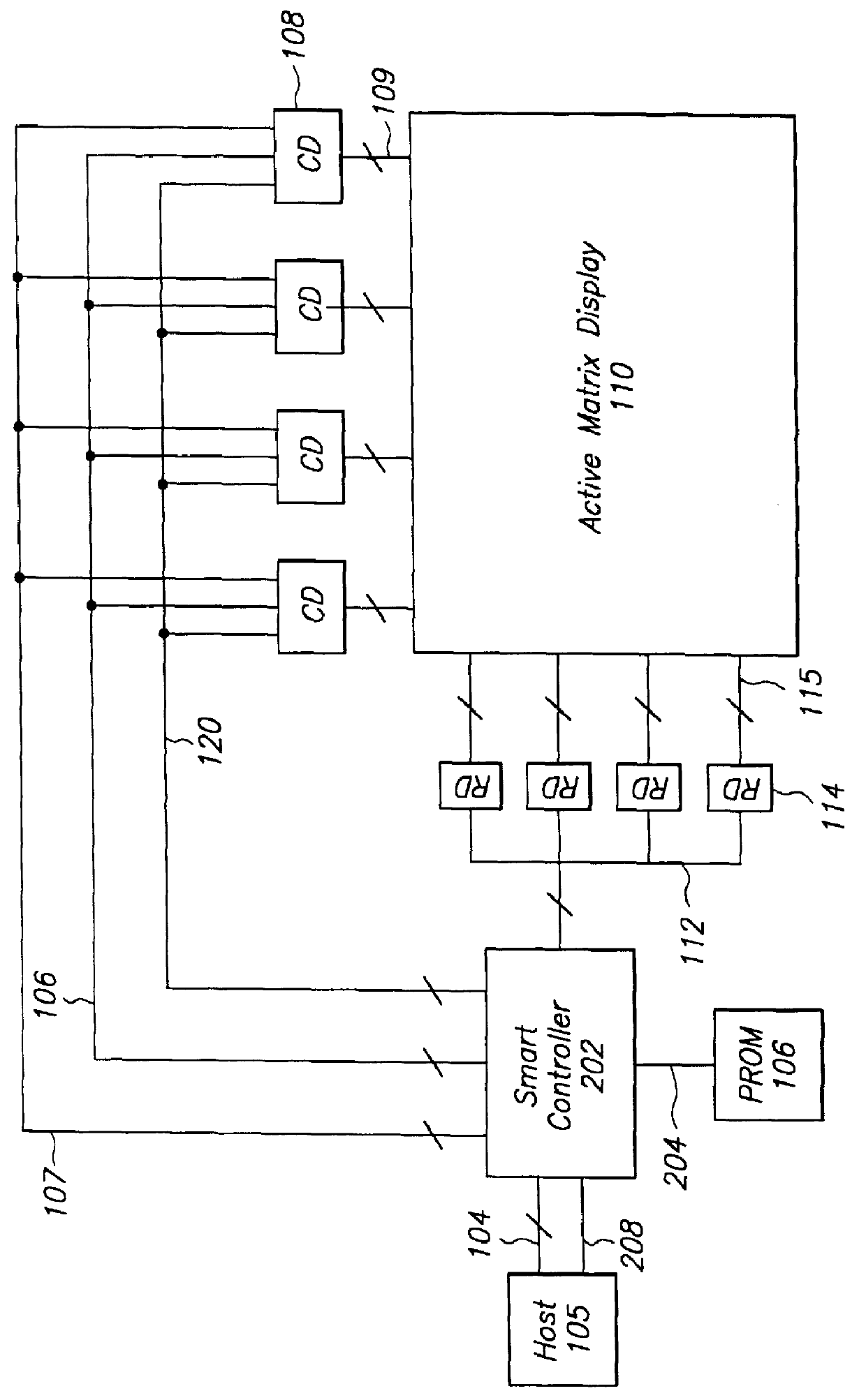System and method for controlling an active matrix display