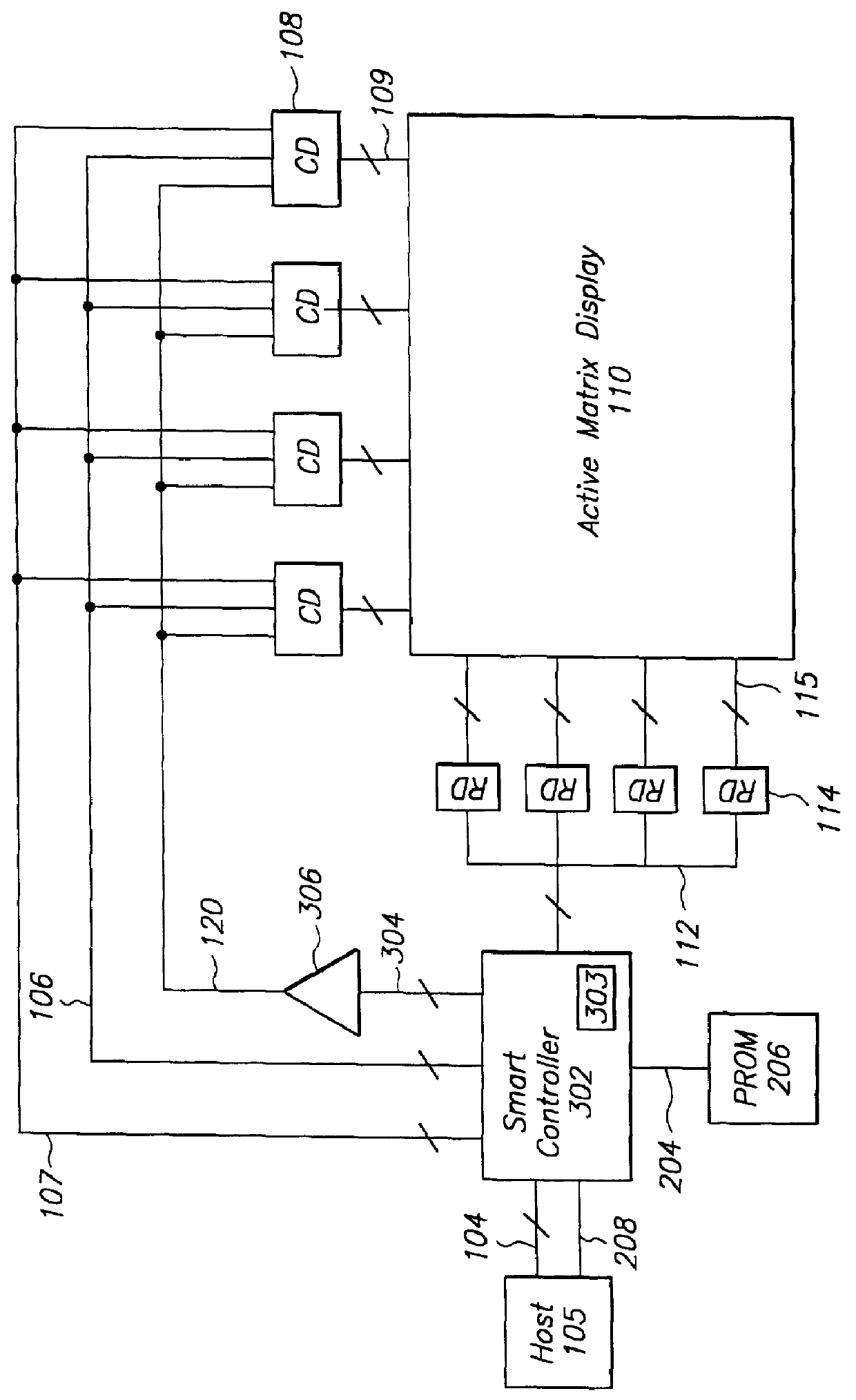 System and method for controlling an active matrix display