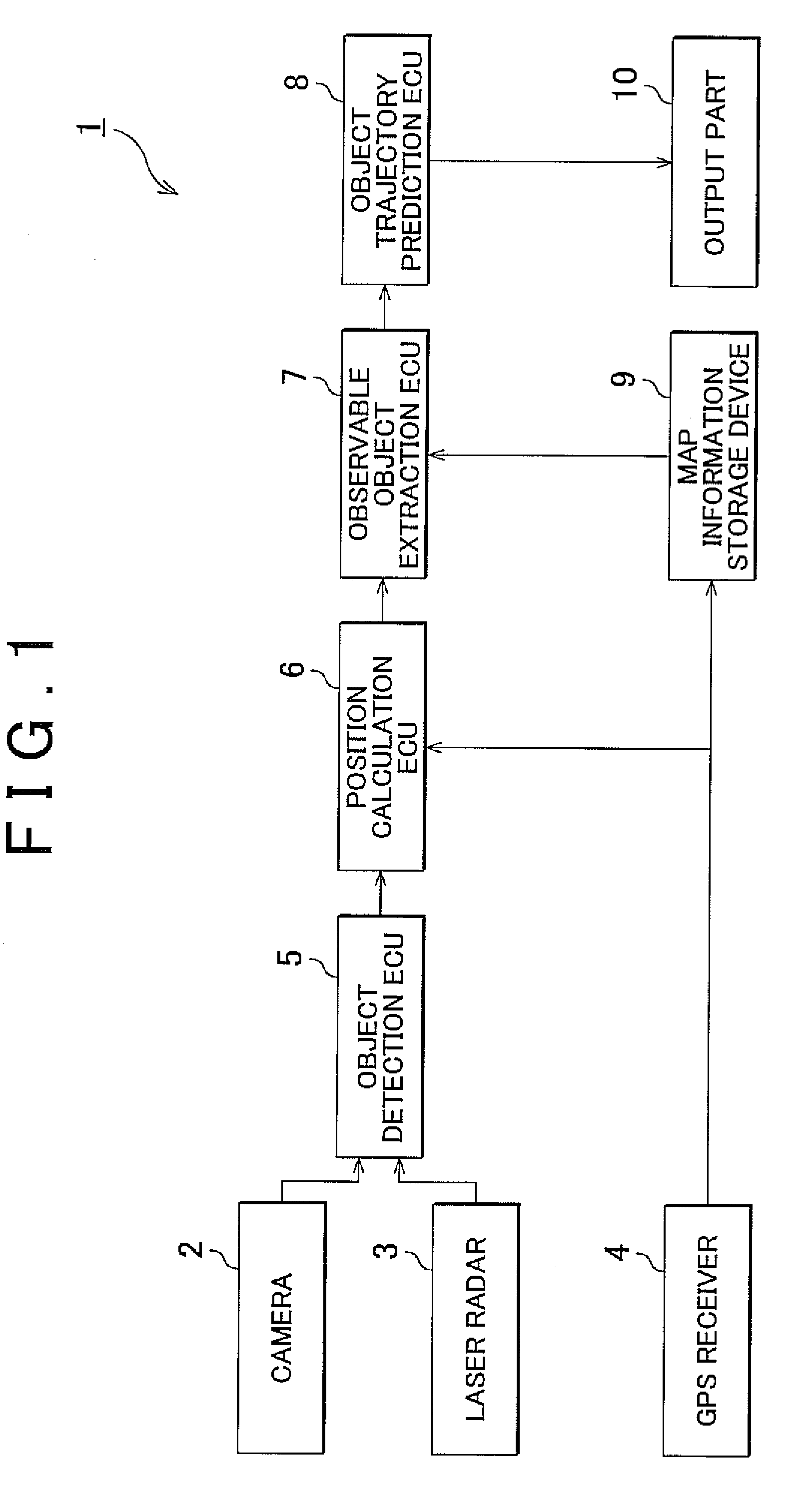 Moving object trajectory estimating device