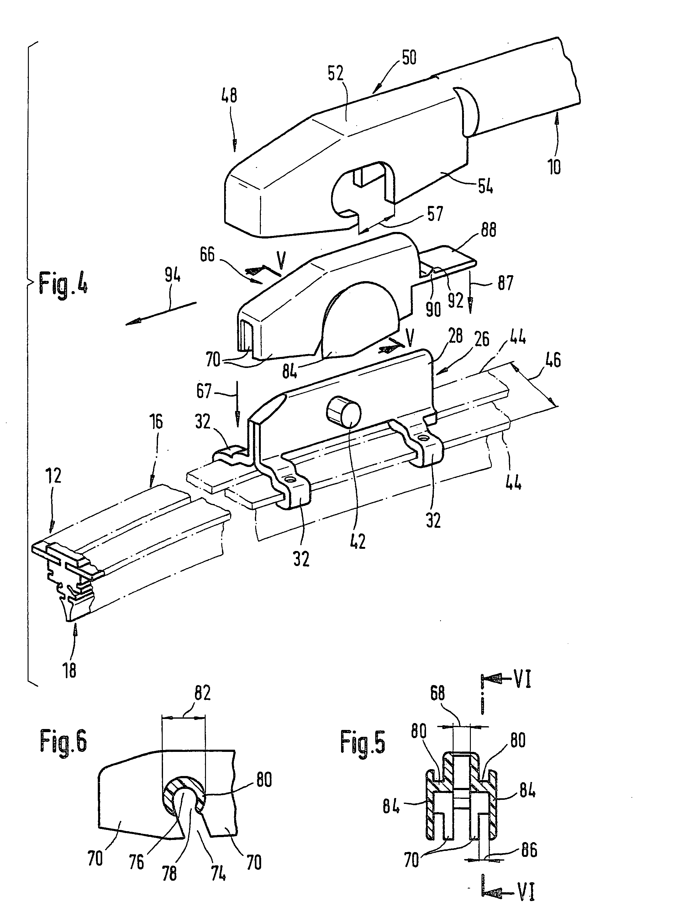 Device for detachably linking a wiper blade with a wiper arm