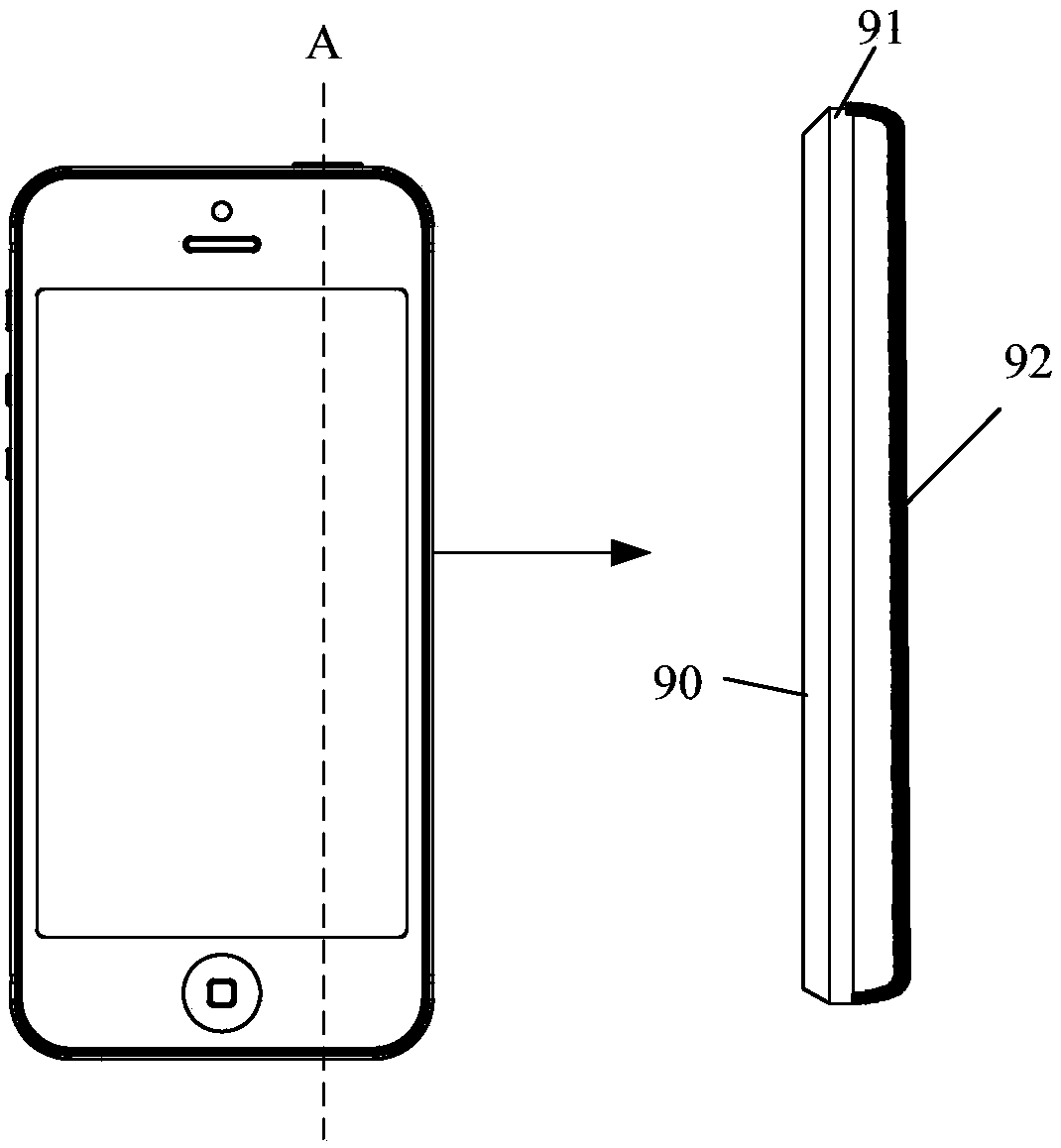 An electronic device and a method for making the curved glass