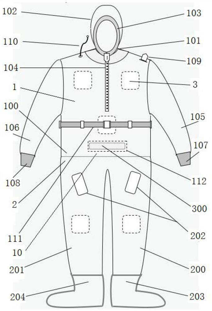 An electric heating diving suit