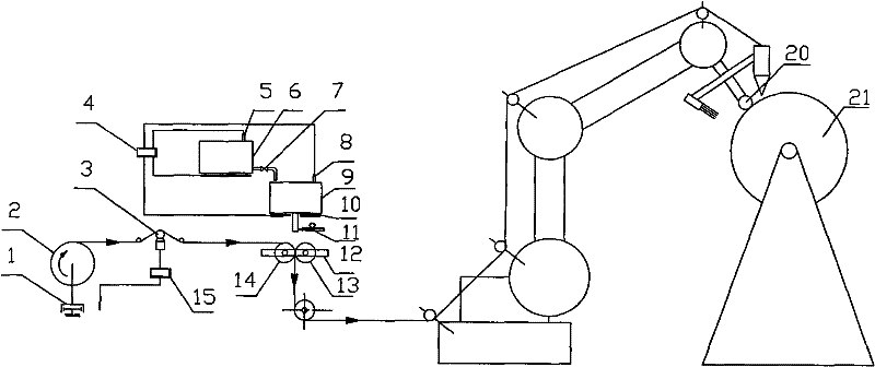 Device for controlling gel content of in-situ solidifying fiber placement machine