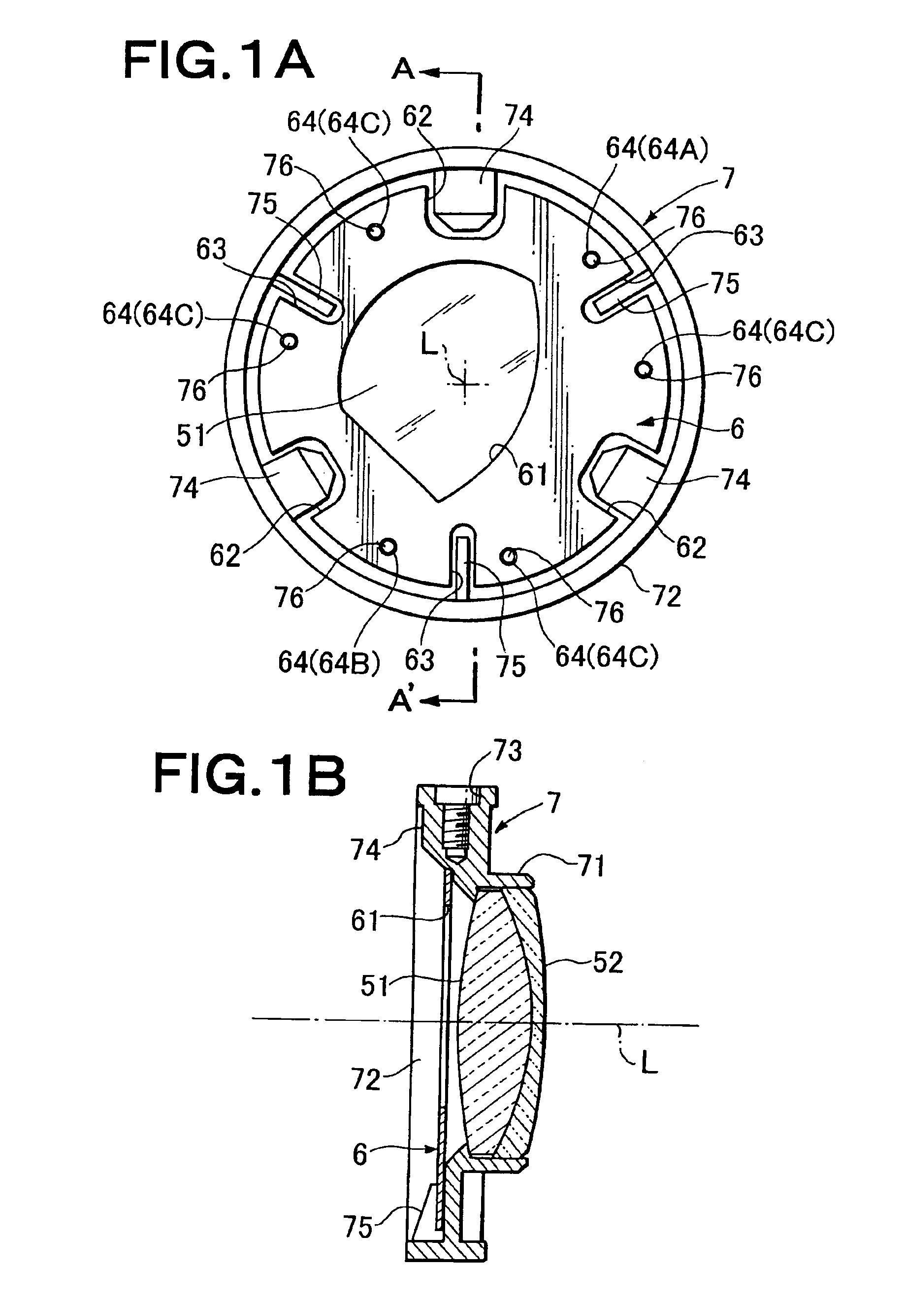 Asymmetric aperture diaphragm placing structure for projection lens and projection type image display apparatus using the same