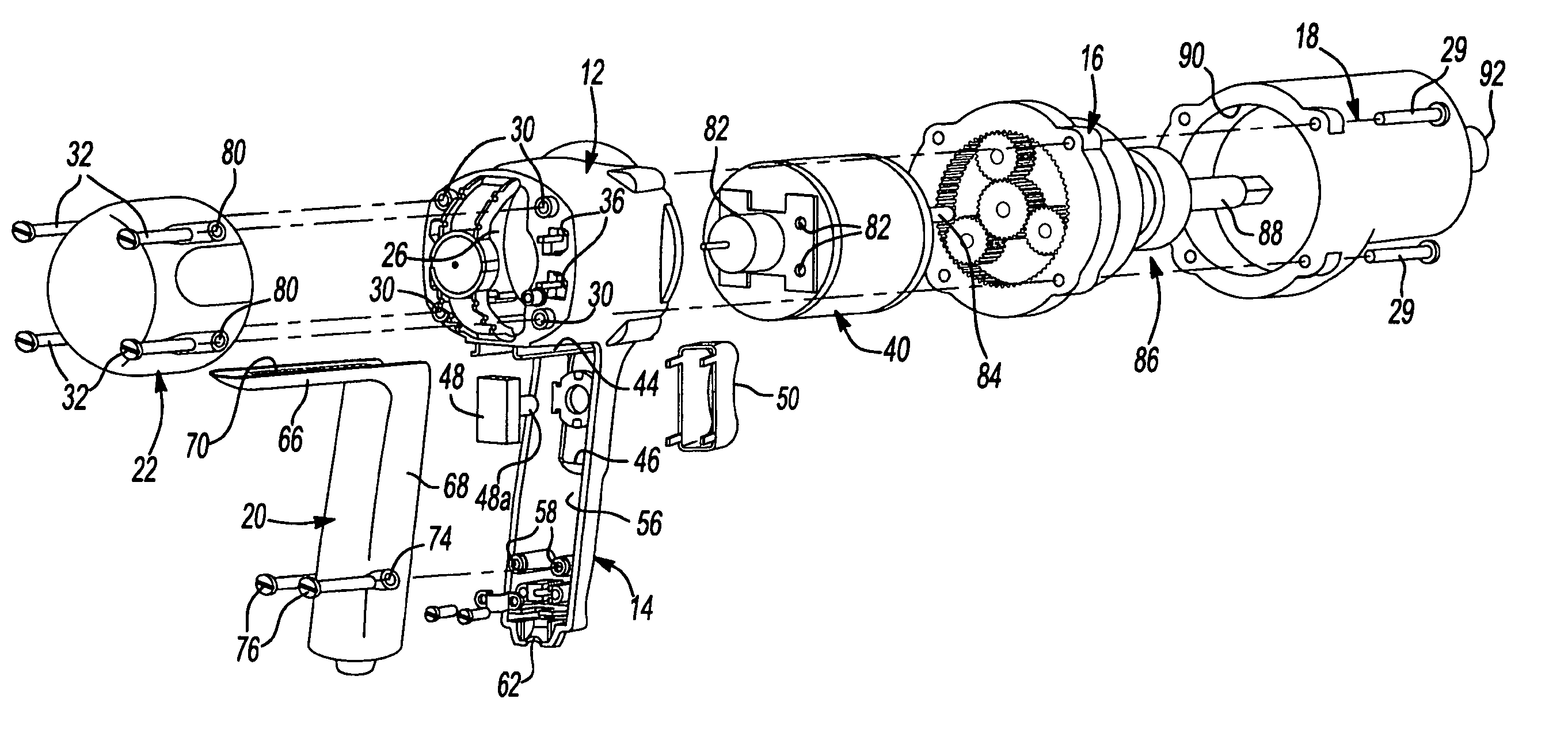 Motor housing and assembly process for power tool