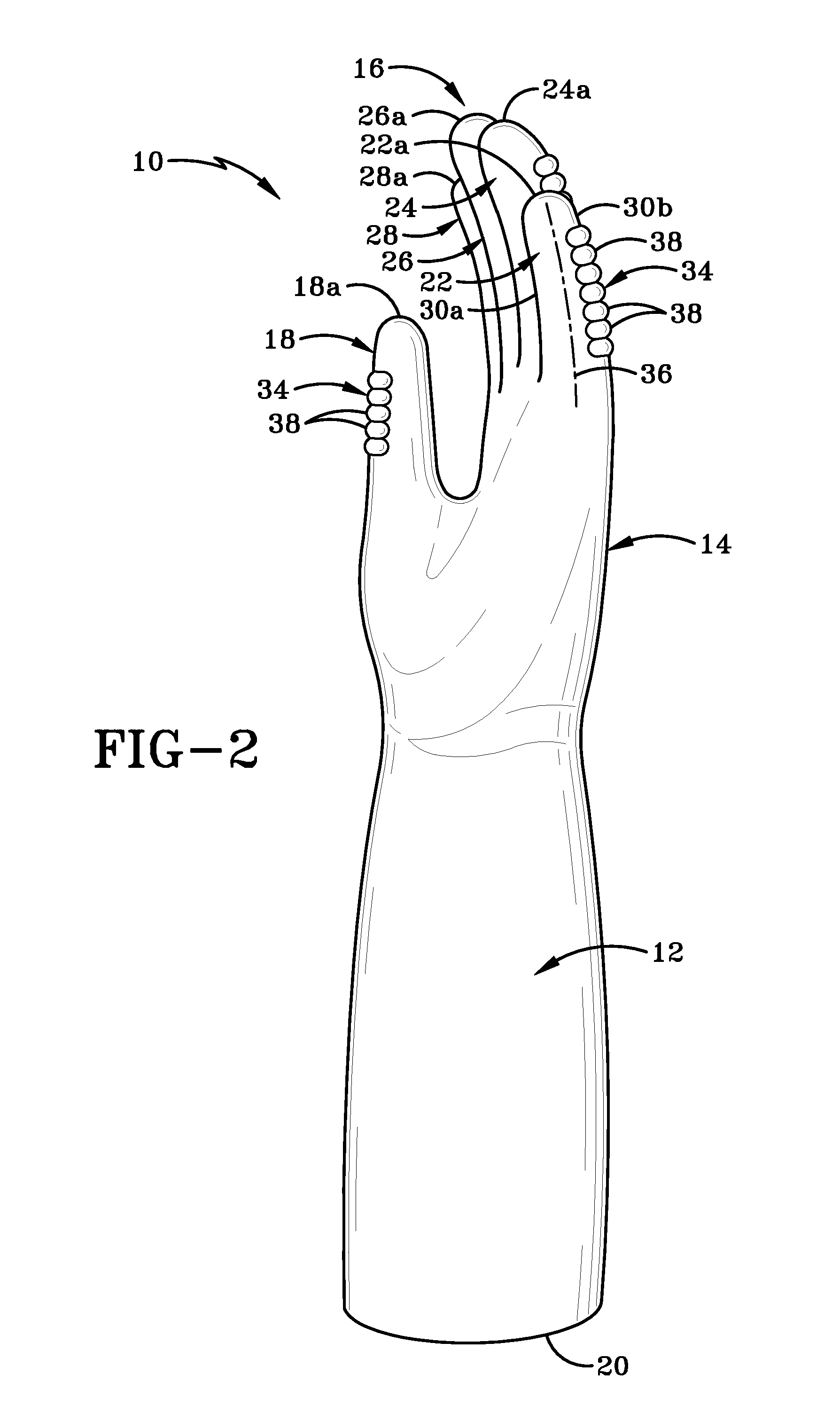 Glove with improved finger areas