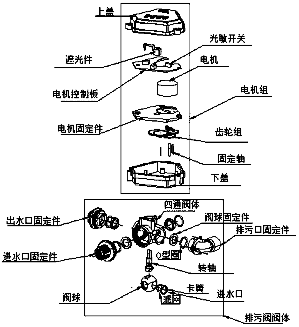 Automatic pollution discharge valve and micro-water power generation automatic pollution discharge system