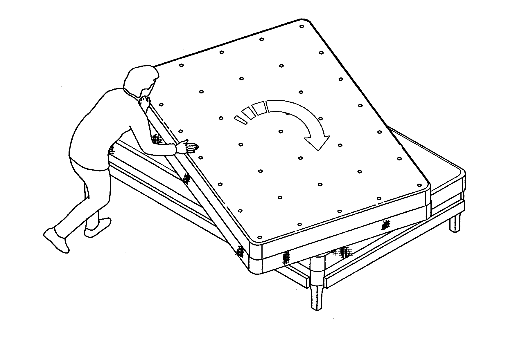 Single cover passive mattress spinner