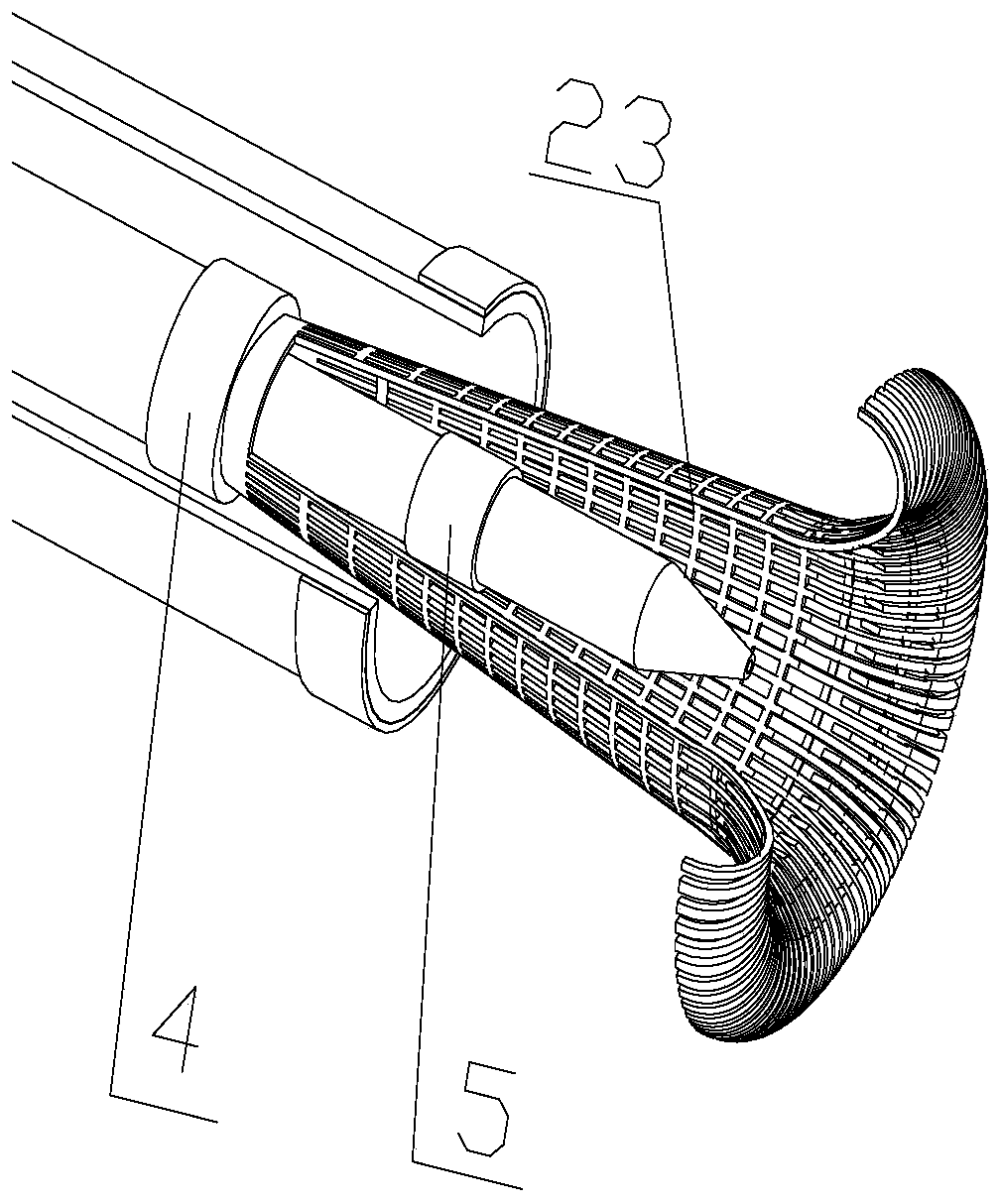 Membrane rupturing device of aorta membrane coated stent