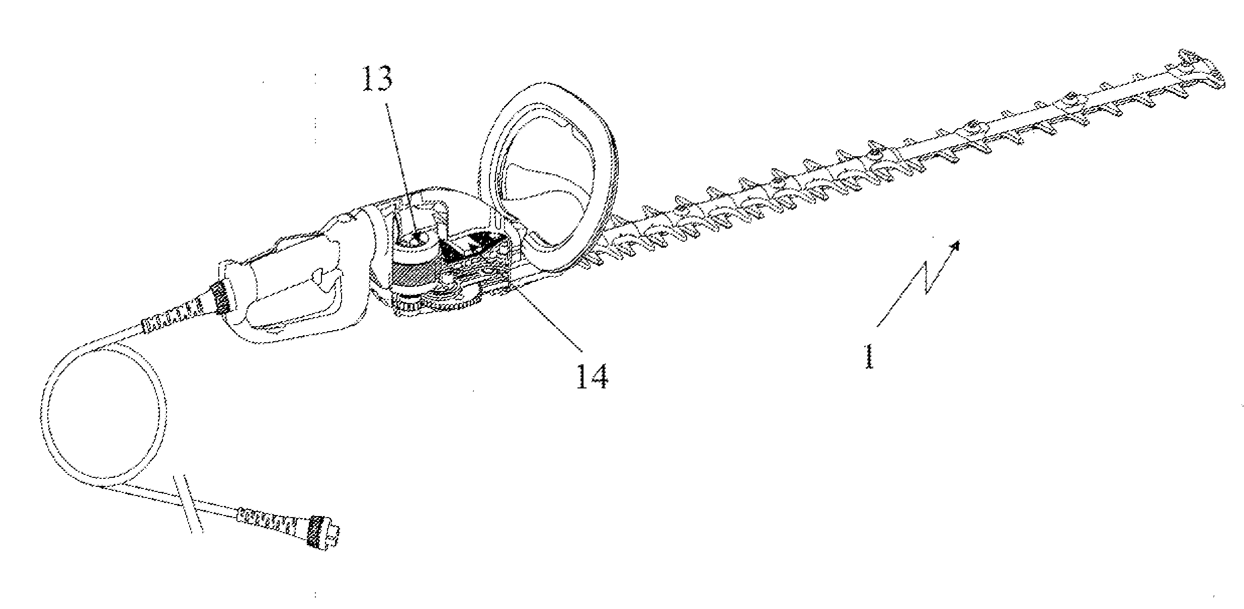 Self-unjamming motorized trimming apparatus, particularly a hedge trimmer