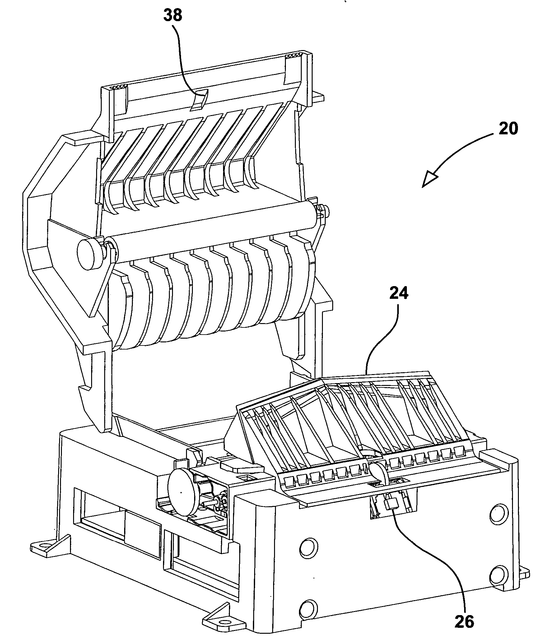 Ticket presenter for use with a ticket printer having a tear bar therein