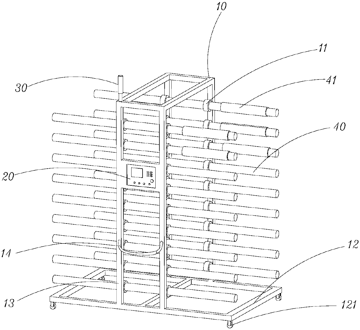 Bath mirror airing placing device with timing function