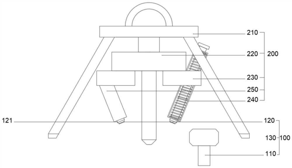 Foundation detection equipment with three-legged horizontal support frame for building construction