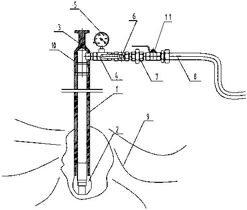 Split injection mechanism for soil sampling and repairing integrated drilling machine