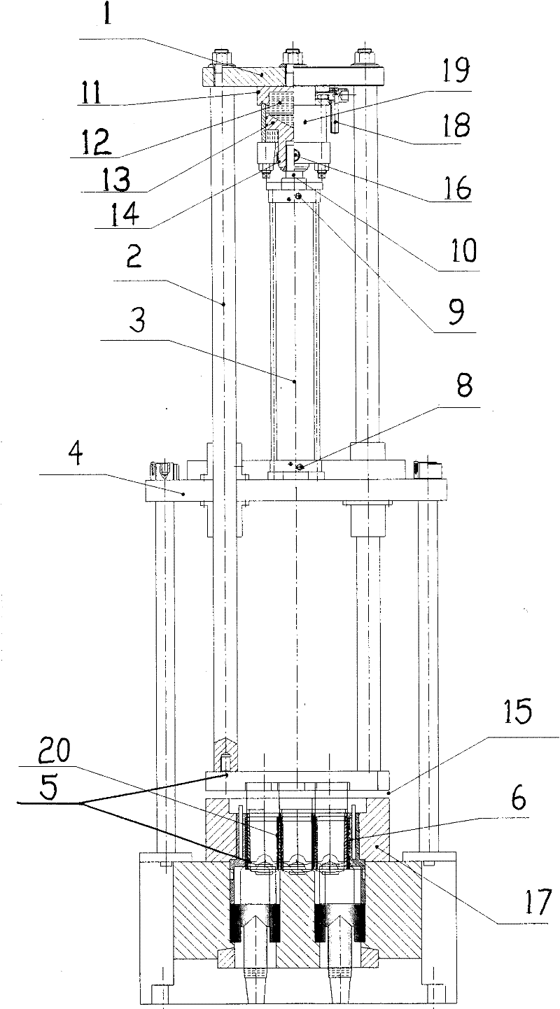 Reducing piled force-expanding type oil cylinder opening-closing device and using method thereof