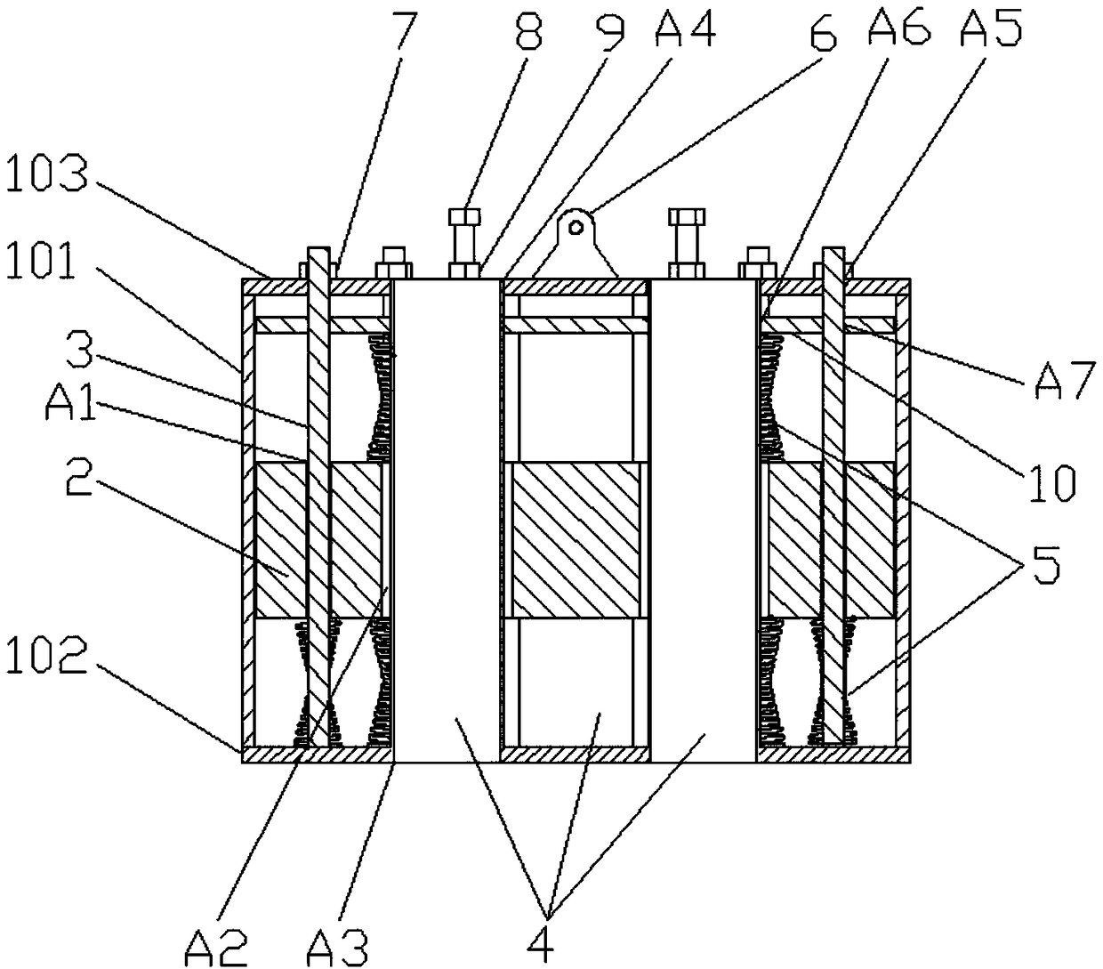 Reciprocating type vibratory forced ramming hammer