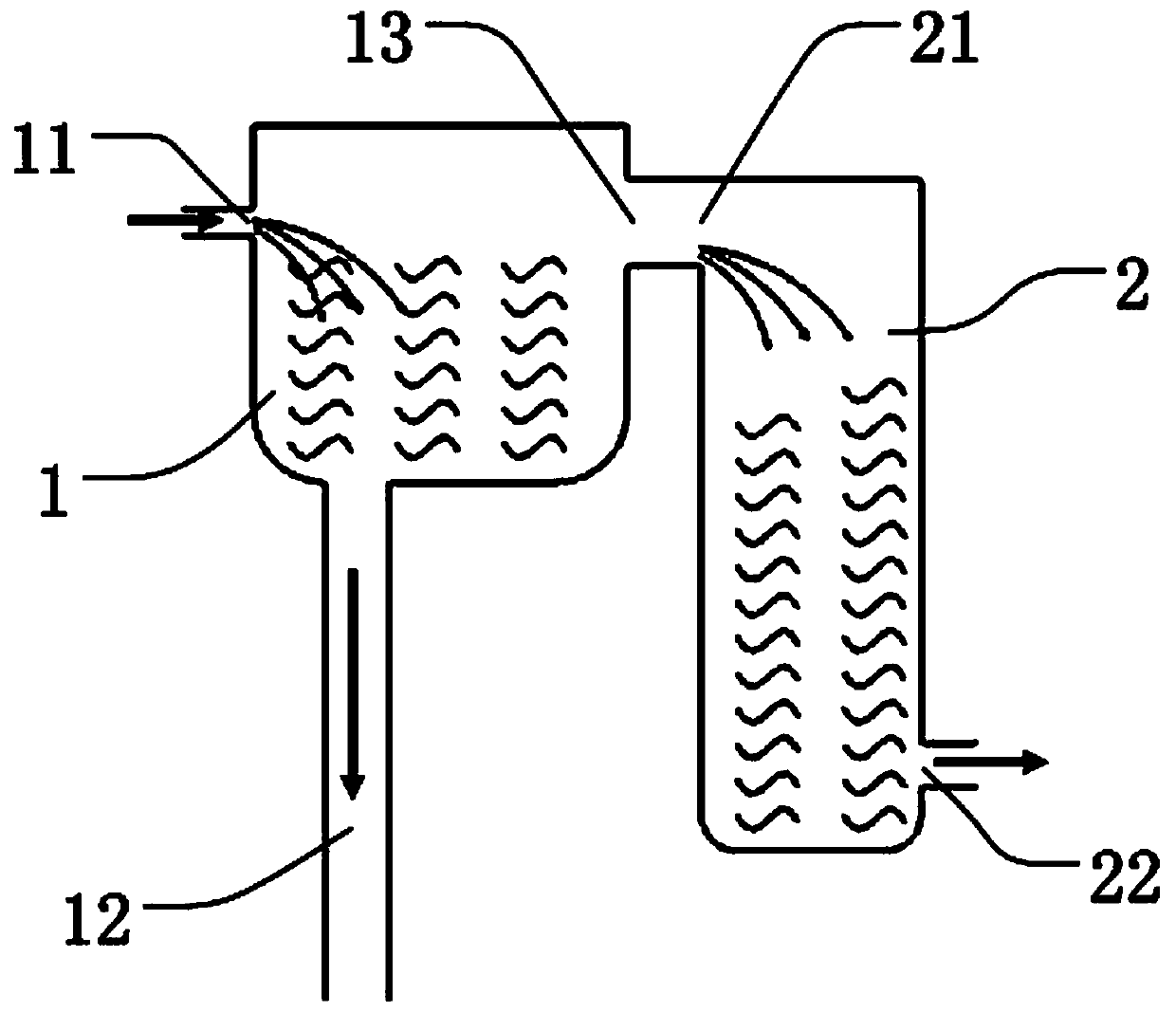 A liquid storage tank with stable liquid output flow