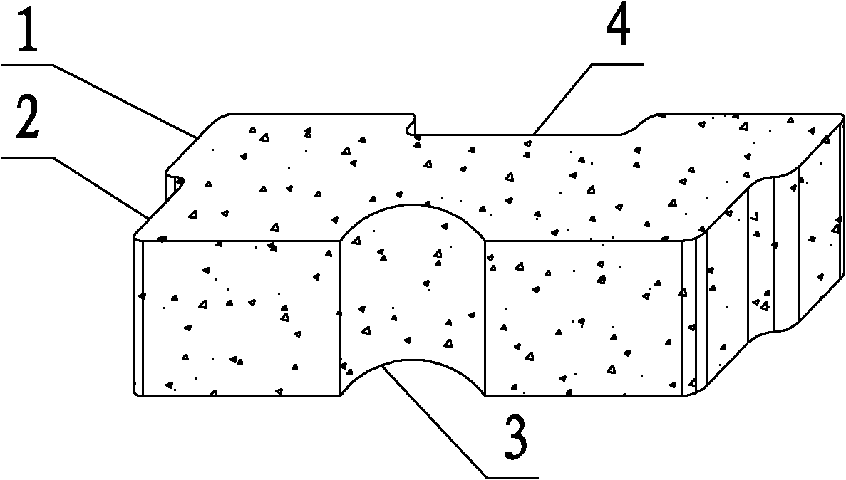 Self-embedded porous concrete block