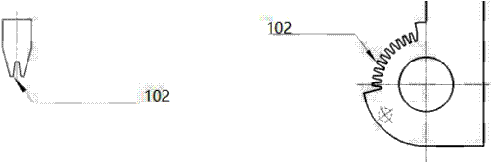 Manual rearview mirror with trapezoidal teeth having limiting function for locomotive