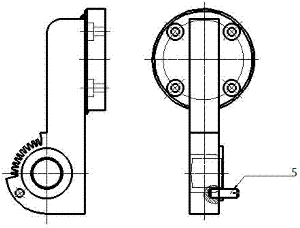 Manual rearview mirror with trapezoidal teeth having limiting function for locomotive