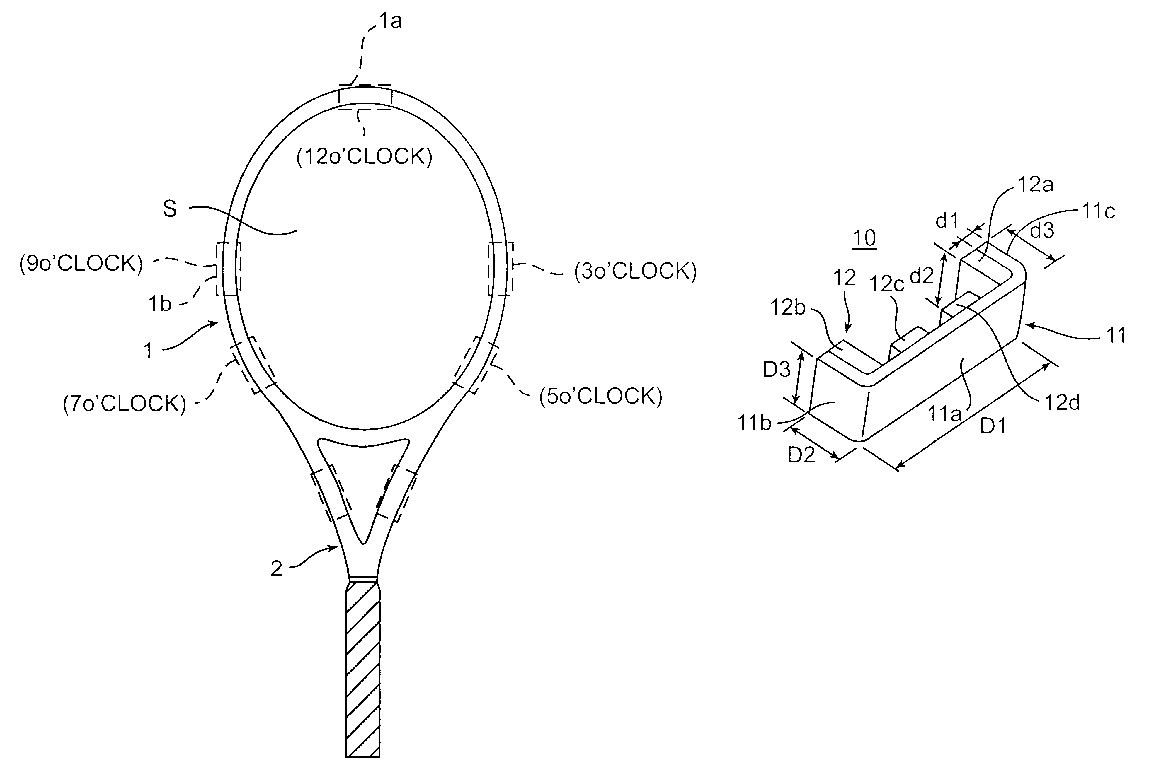 Tennis racket with vibration damping member