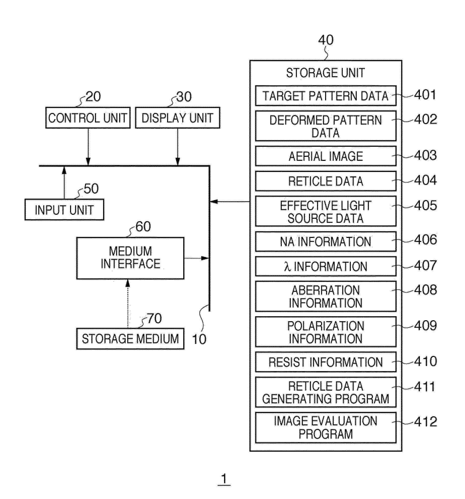 Computer readable storage medium storing program for generating reticle data, and method of generating reticle data