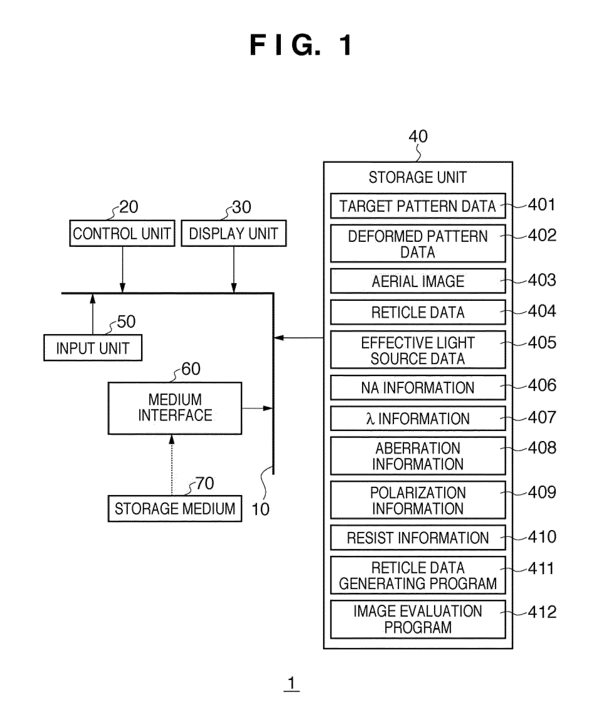 Computer readable storage medium storing program for generating reticle data, and method of generating reticle data