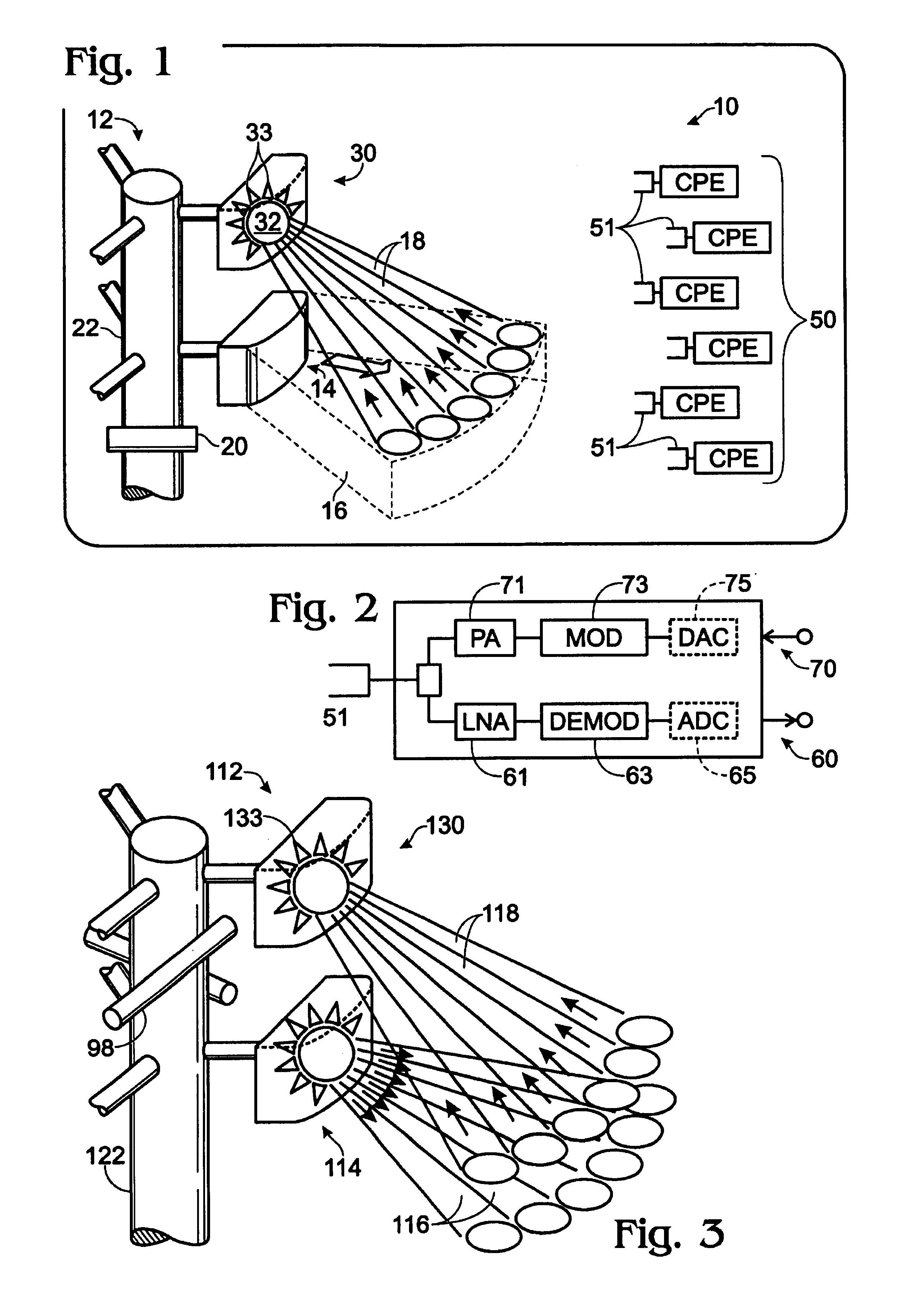 Wireless point to multi-point communication apparatus and method