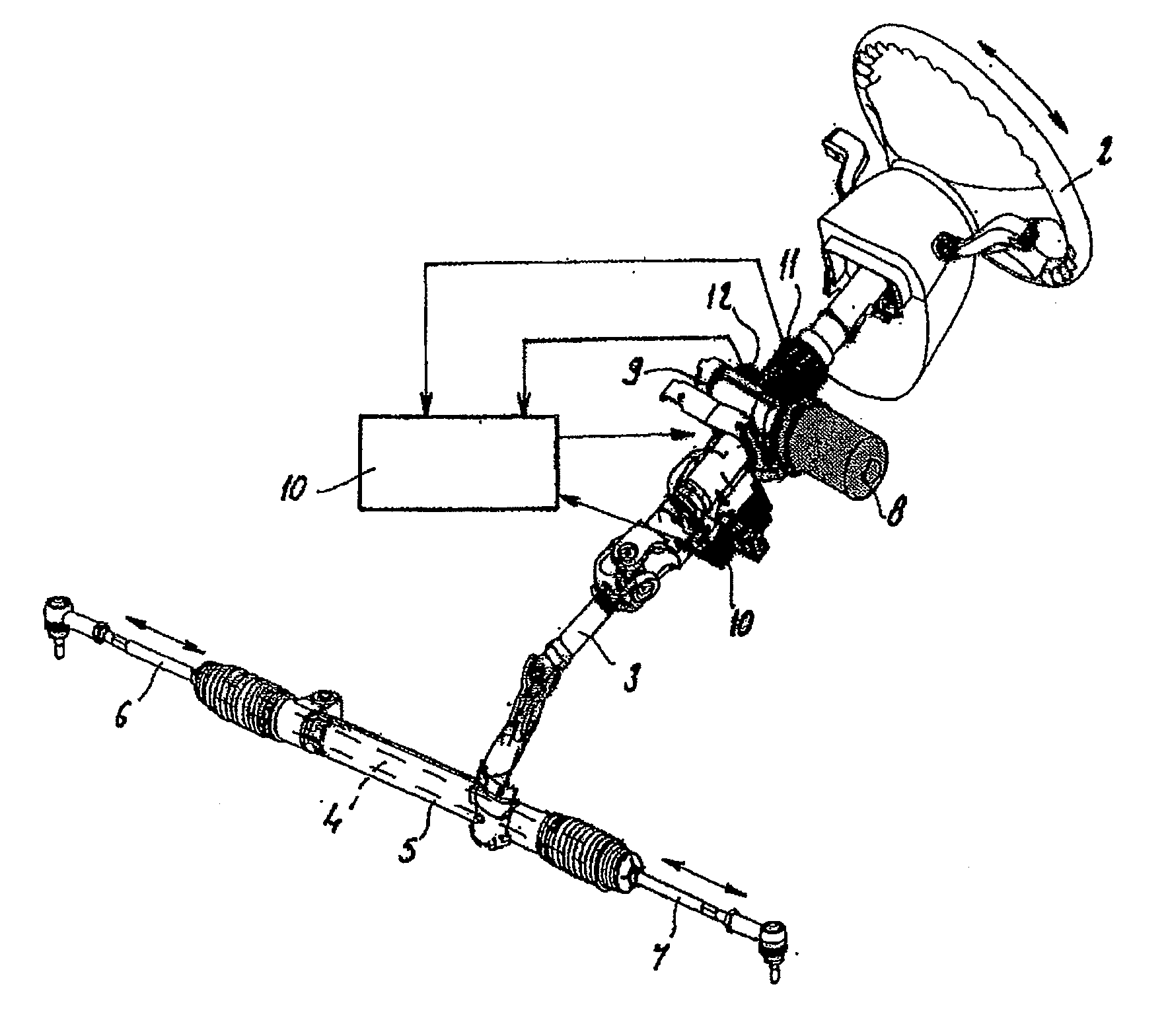 Power assisted steering for an automobile