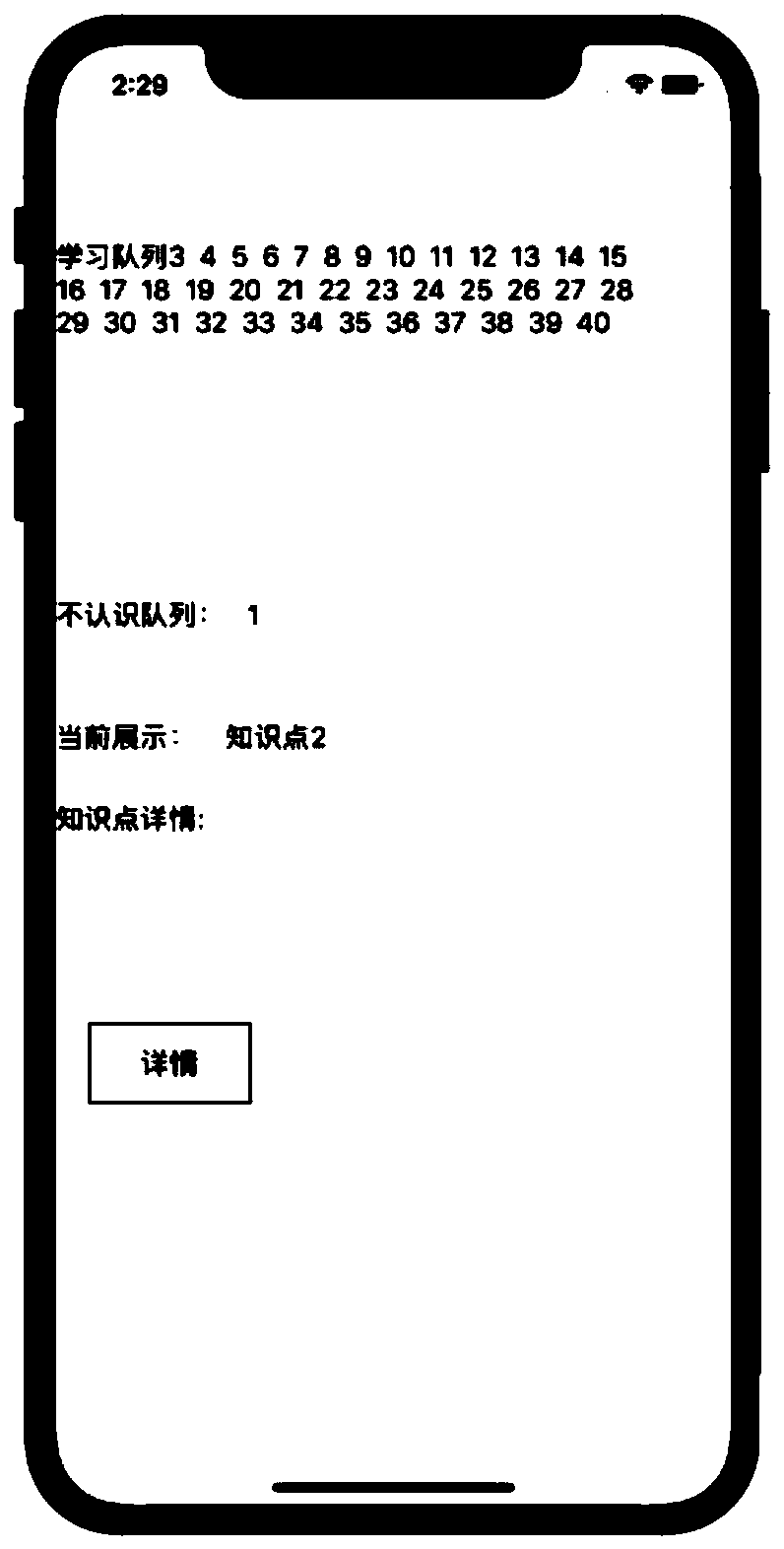 A knowledge point display method and device based on discontinuous repetition