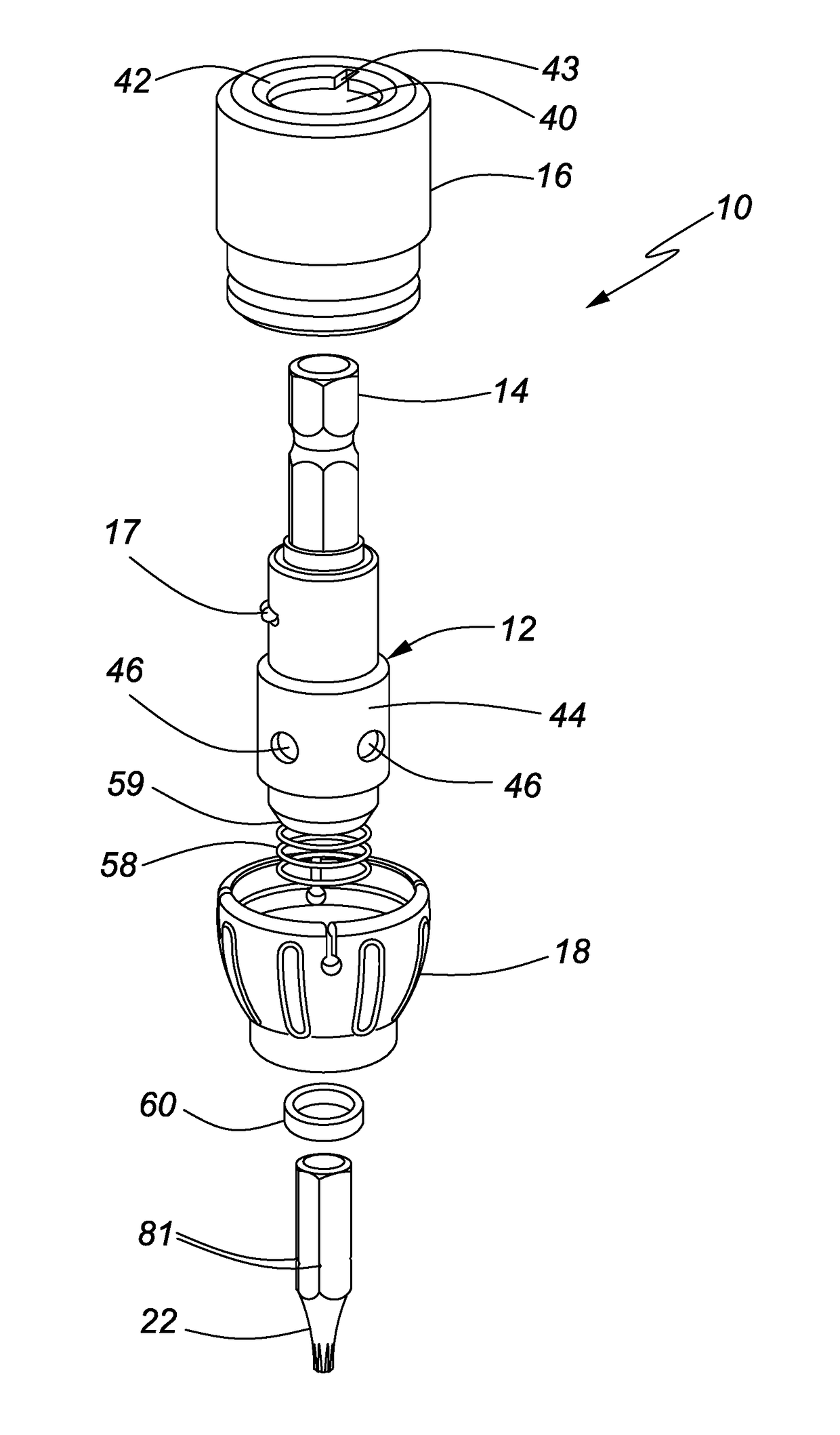 Screw driving device for use with an impact driver