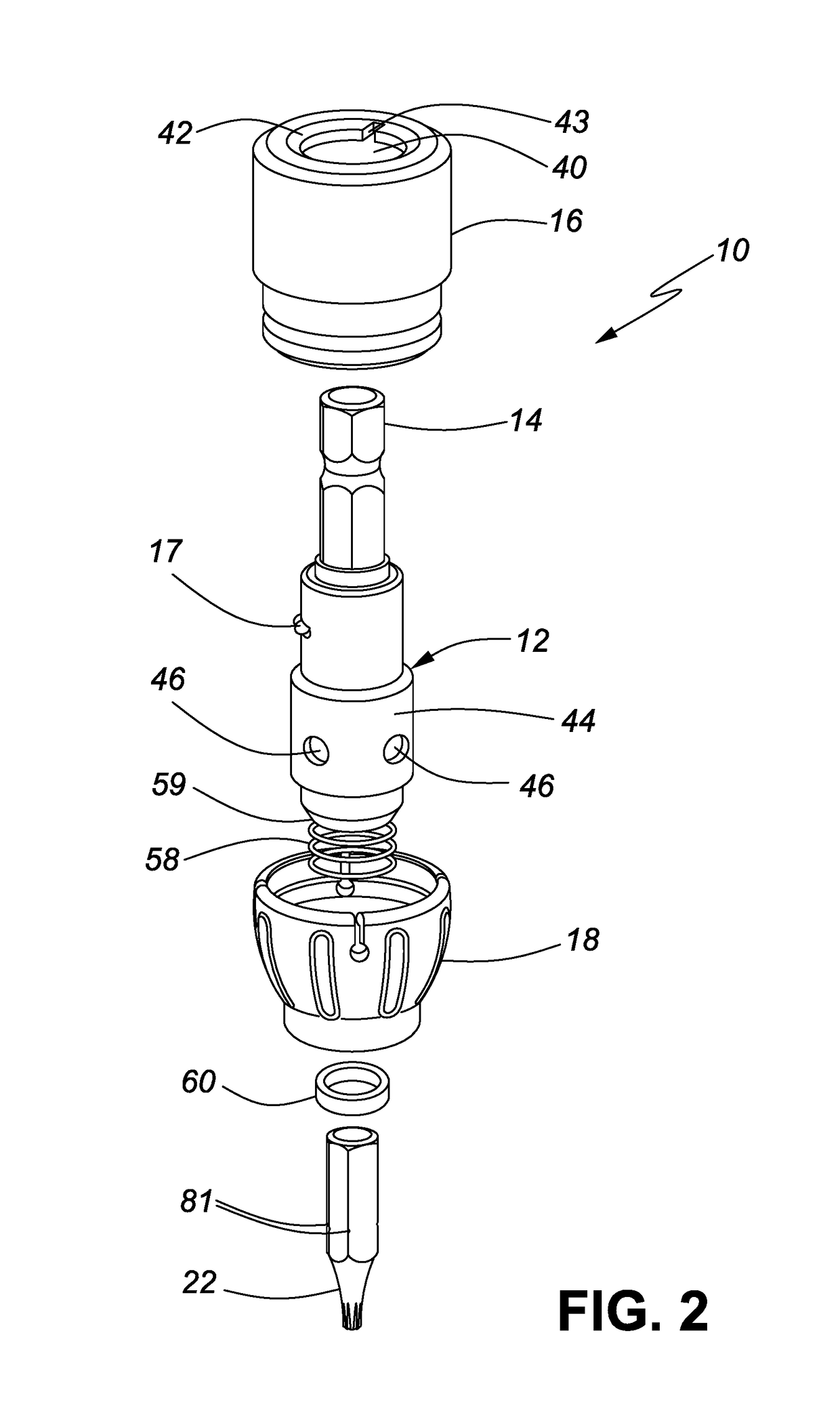 Screw driving device for use with an impact driver